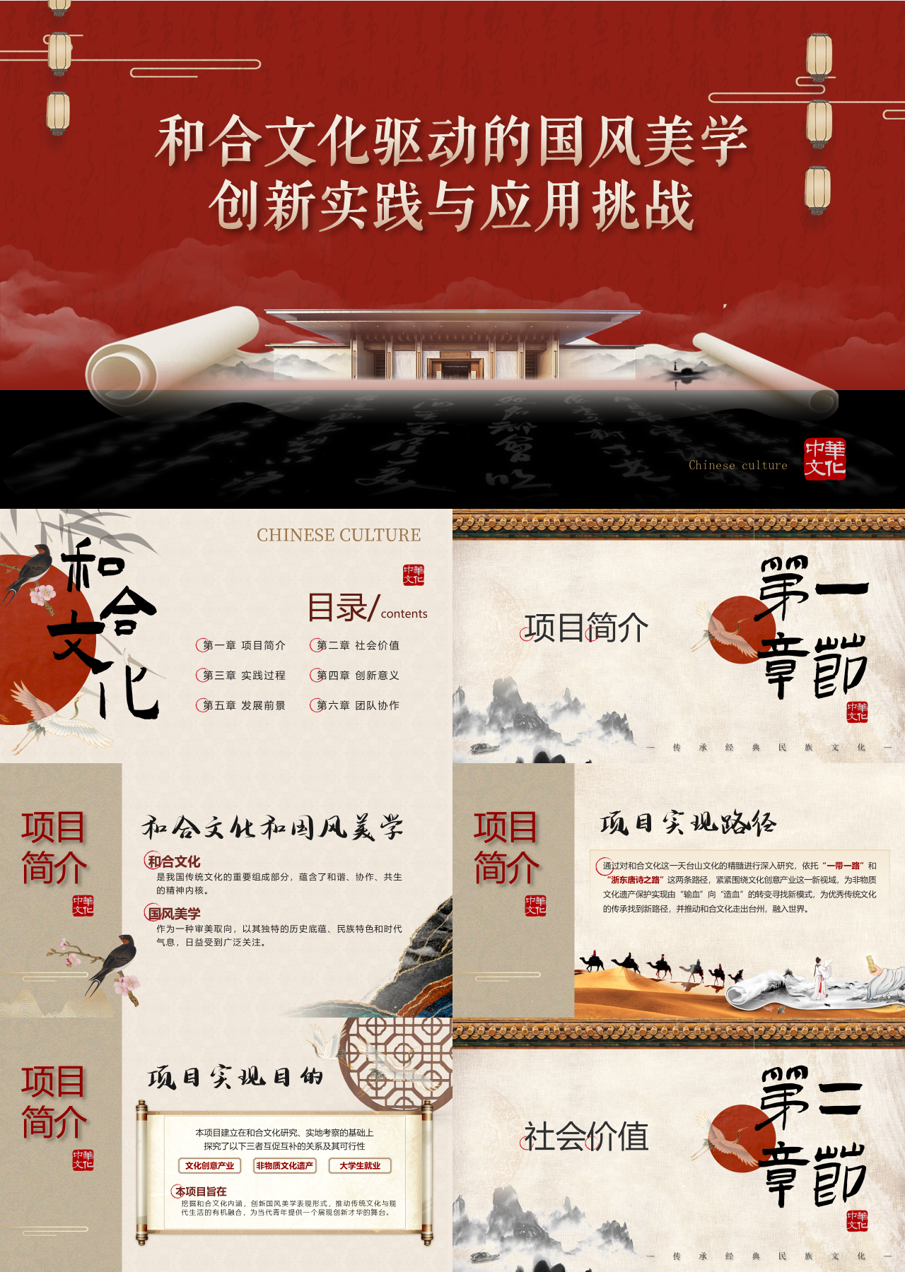 高端静态中国风商业计划书驱动下的国风美学