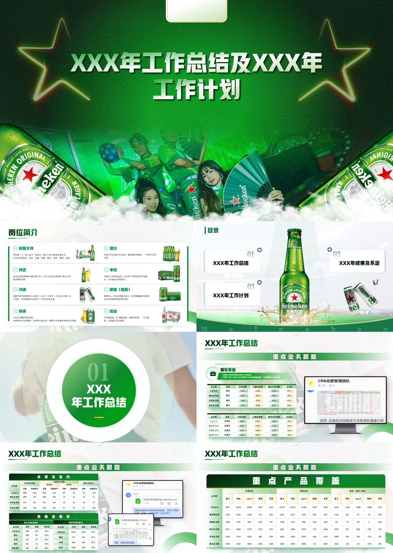 高端静态绿色啤酒工作总结