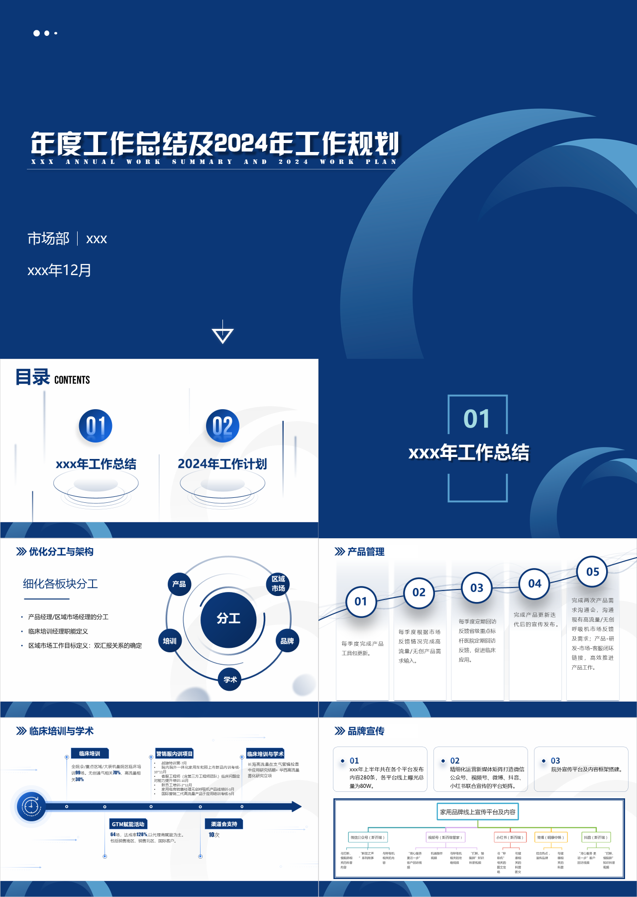 标准静态蓝色工作总结工作规划