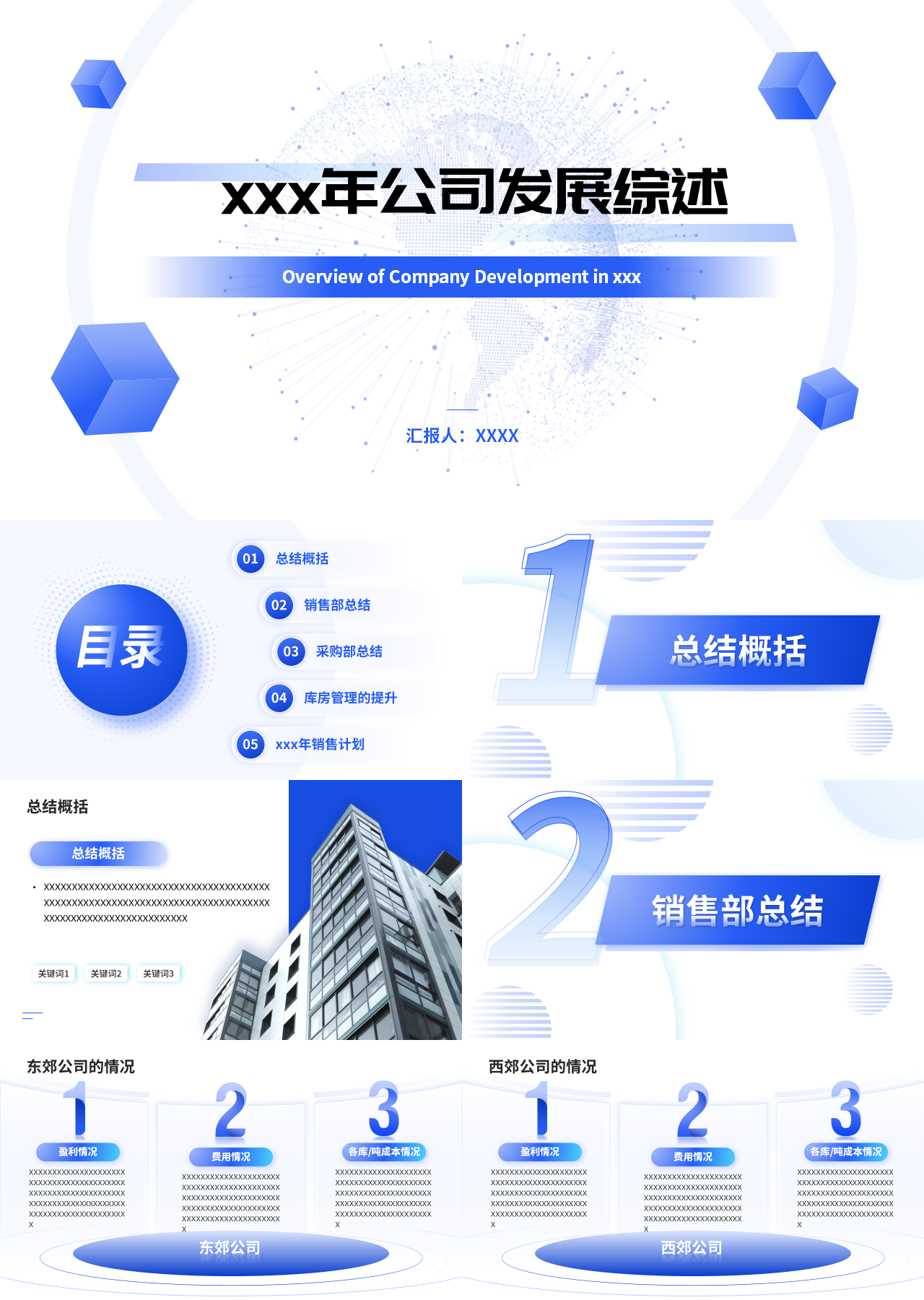 精美静态蓝色公司发展综述