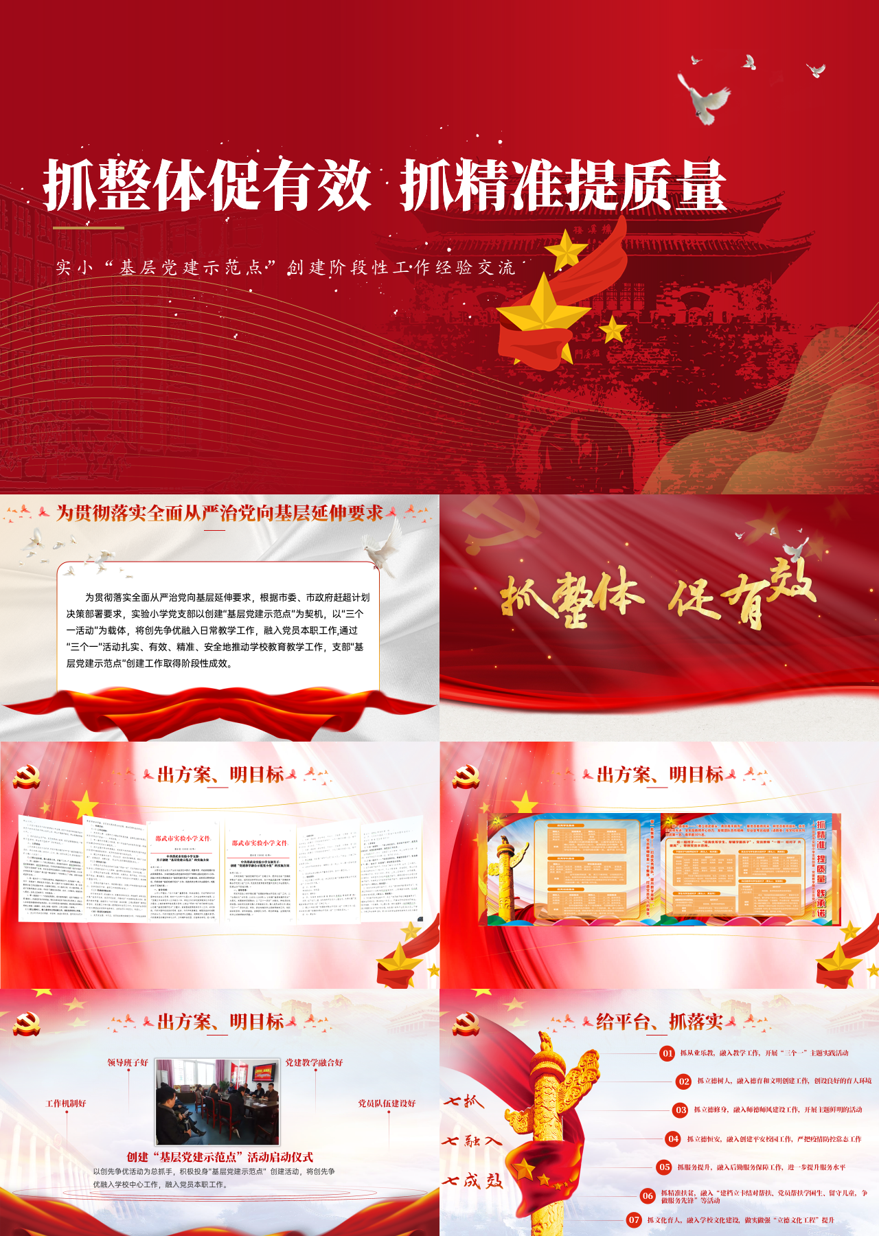 精美动态红色工作汇报基层党建示范点创建阶段性工作经验交流