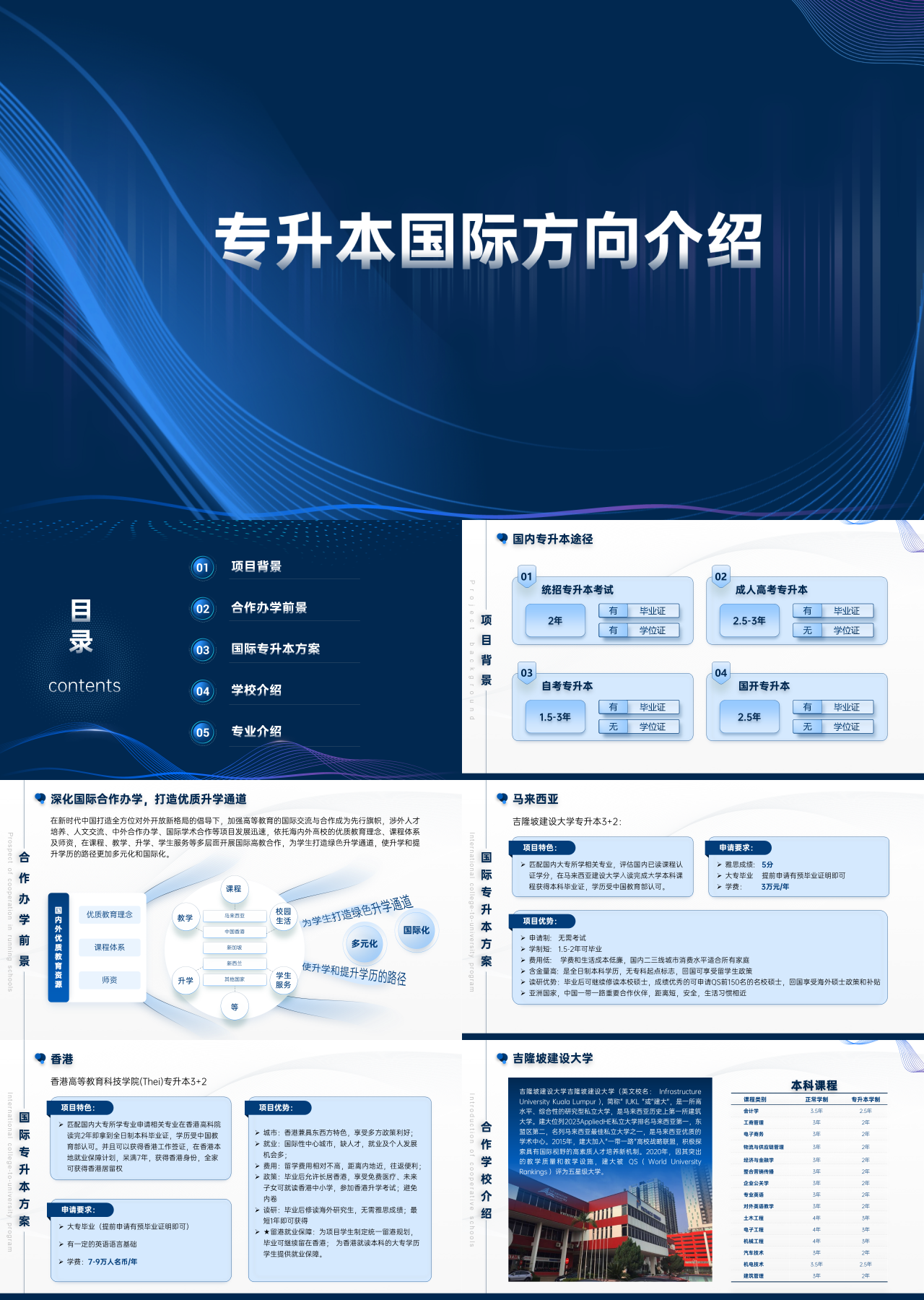 高端静态蓝色营销策划专升本方案