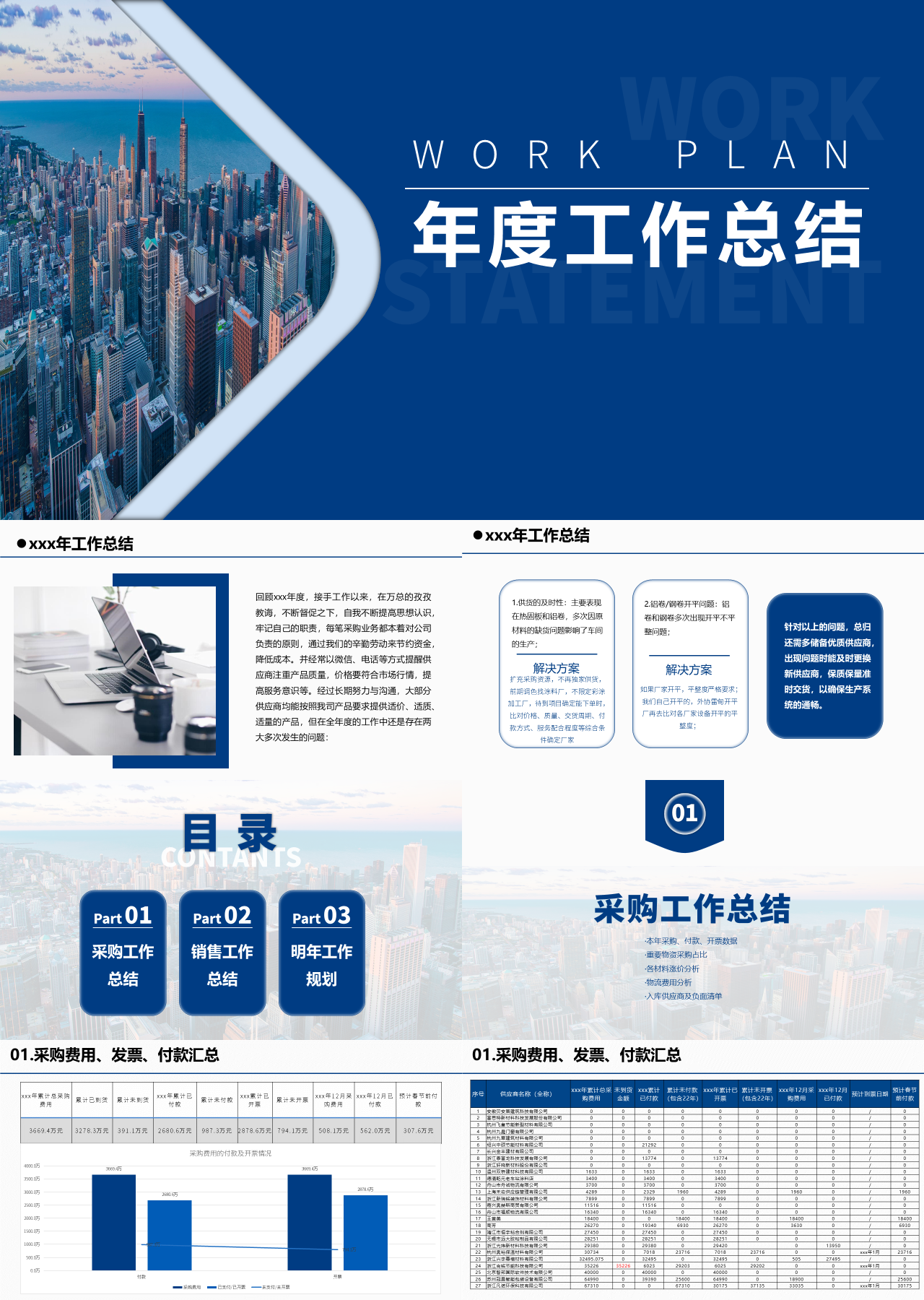 标准静态蓝色年度工作总结