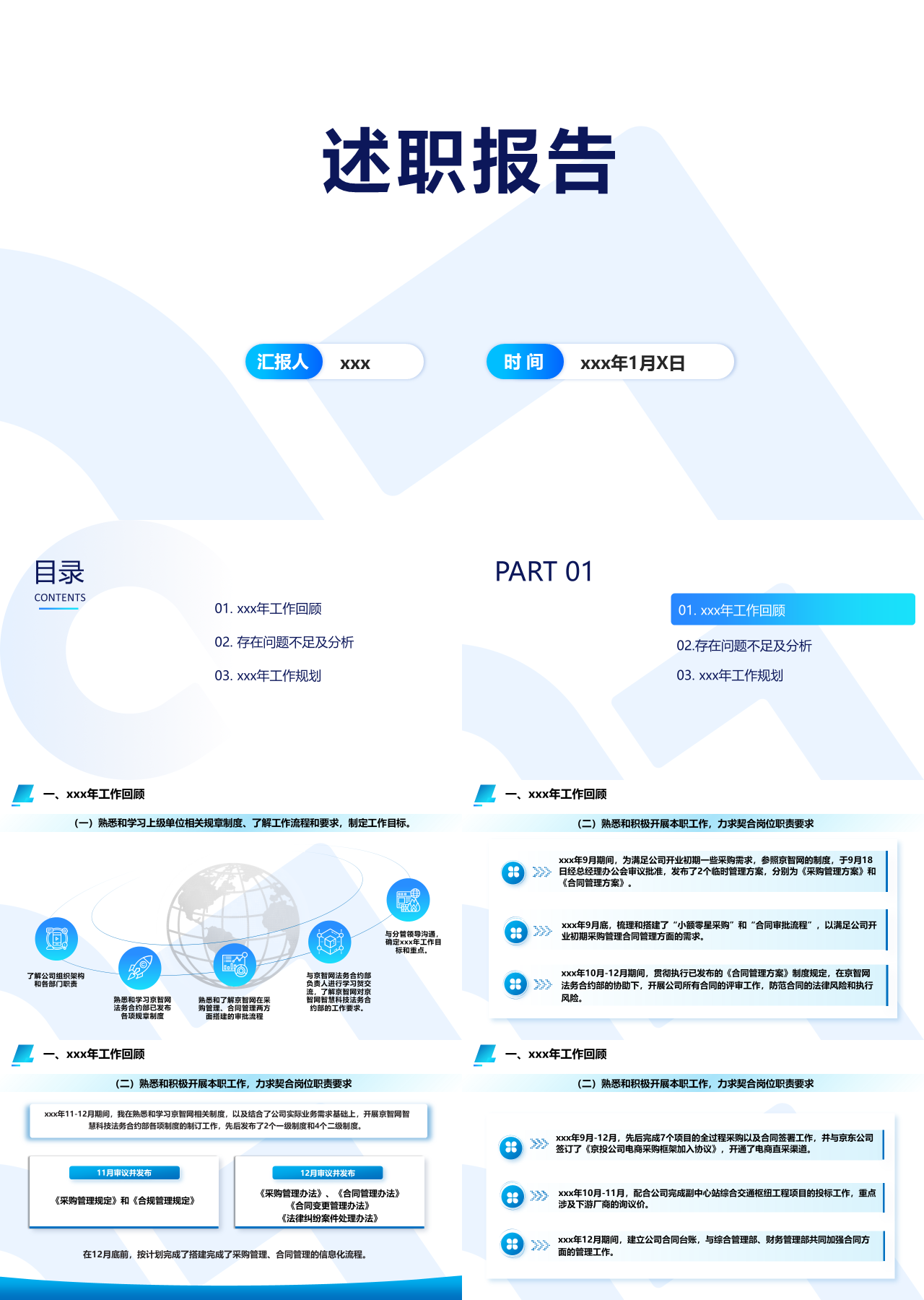 标准静态简约终述职报告