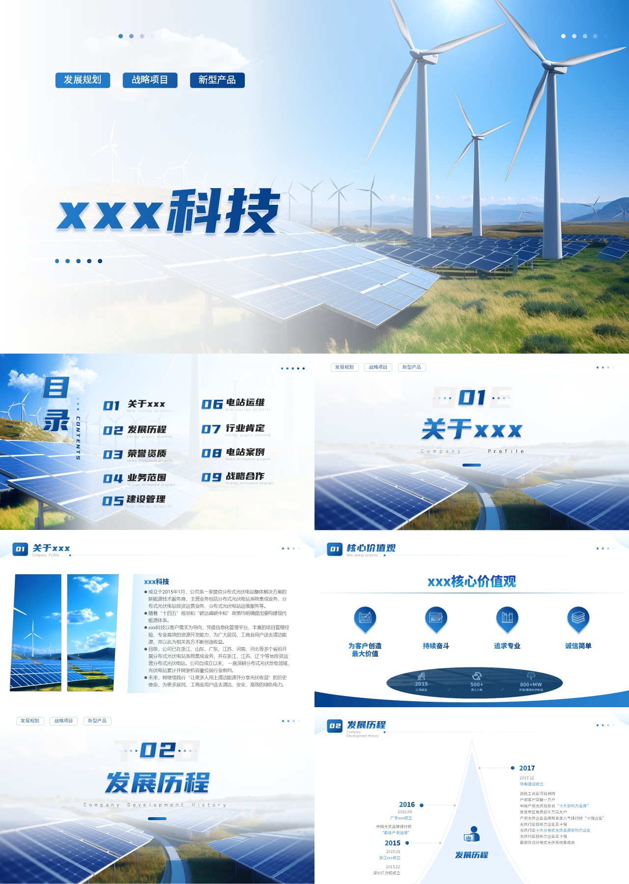 精美动态蓝色企业宣传新能源
