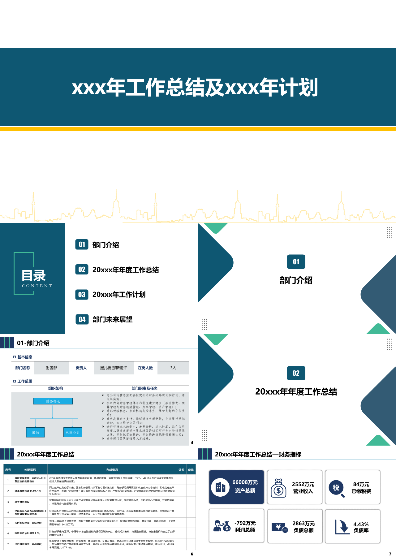 标准静态蓝色工作总结及计划