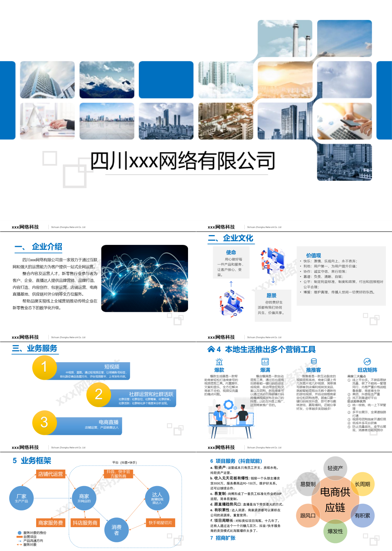 标准静态蓝色企业宣传众投网络科技公司