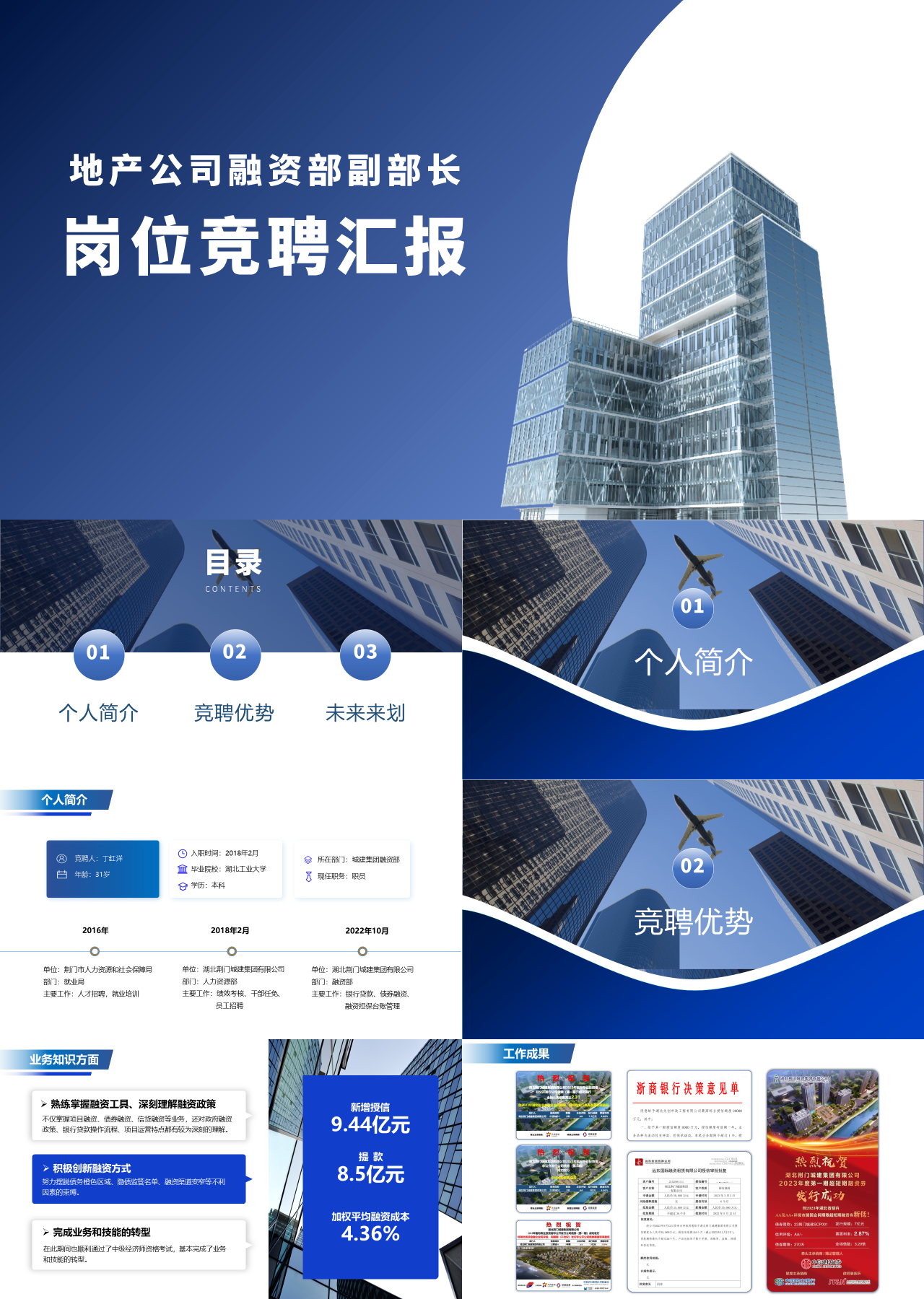 精美静态蓝色岗位竞聘汇报