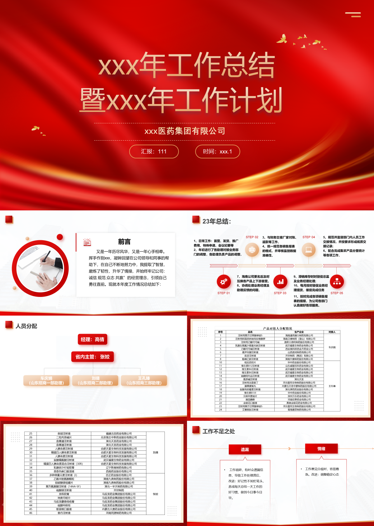 标准静态红色工作计划医药集团