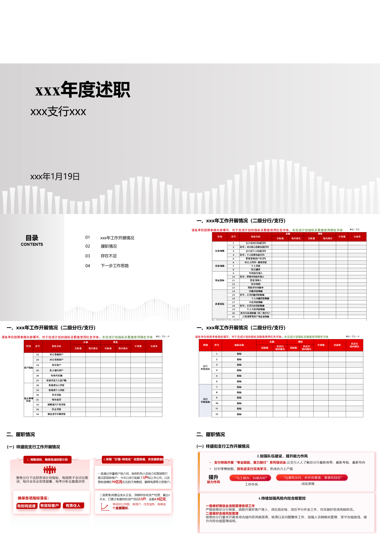 标准静态红色年度述职