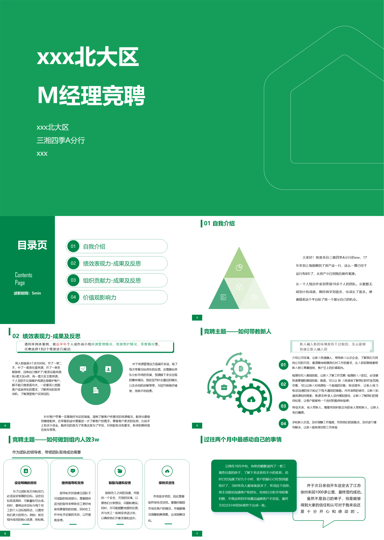 标准静态绿色岗位竞聘M经理竞聘