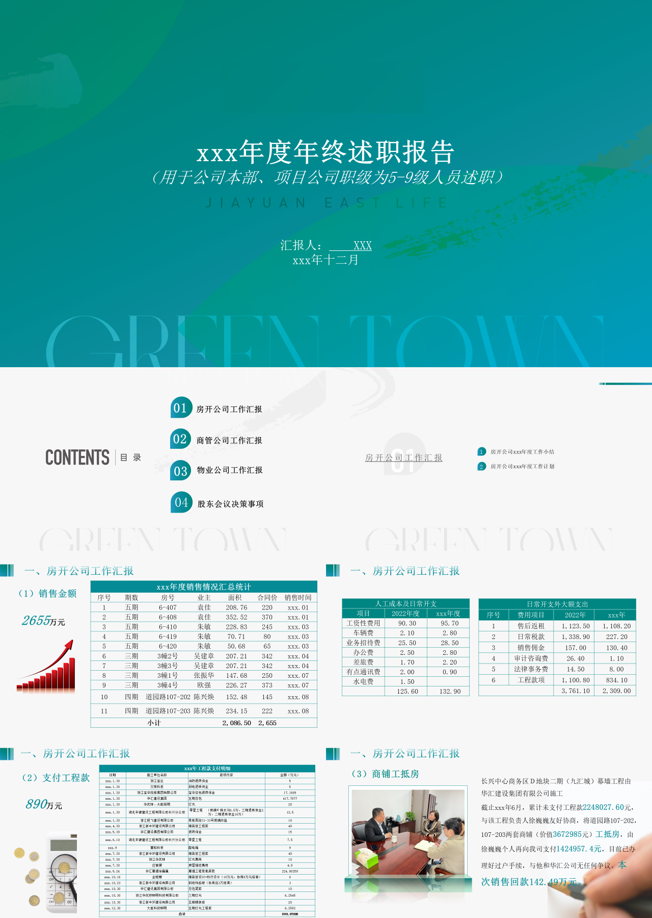 标准静态绿色年度年终述职报告