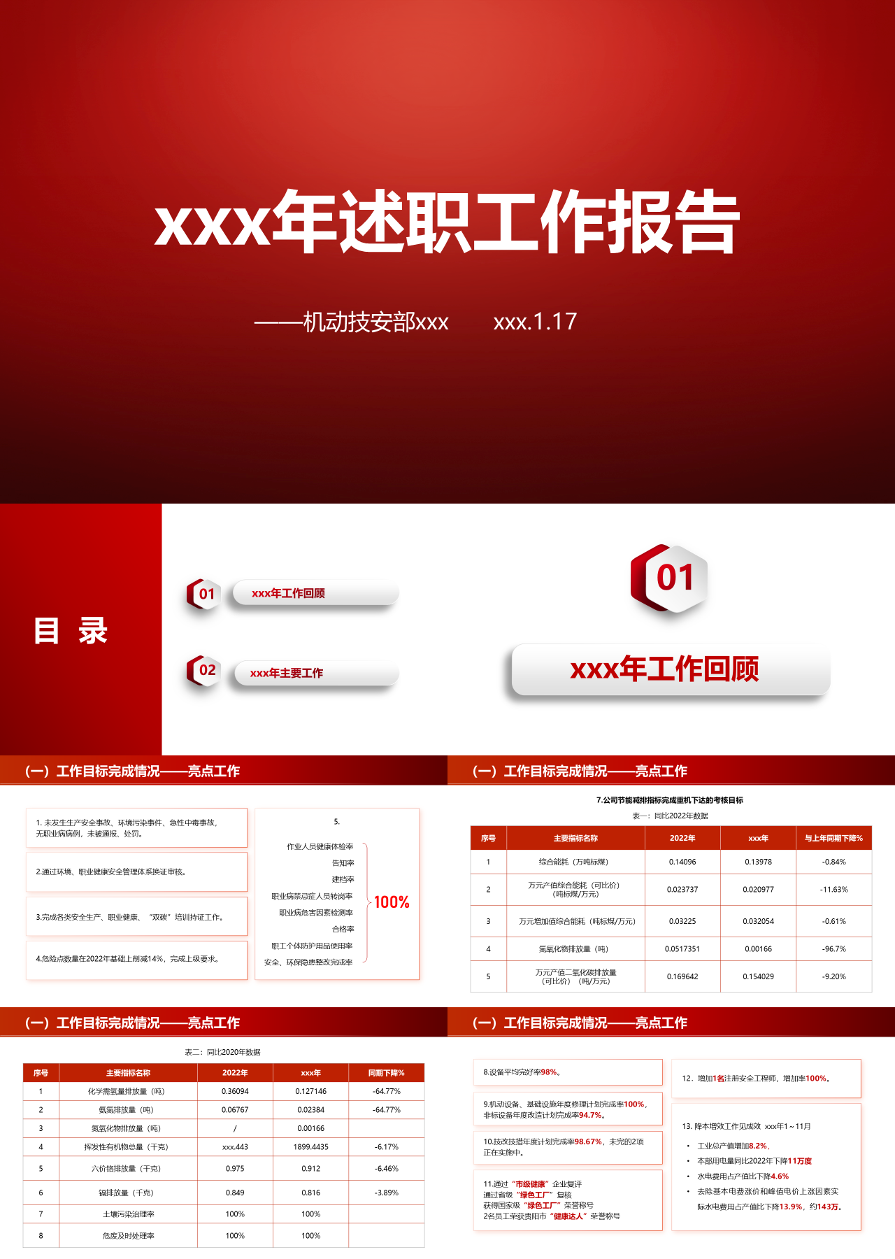 标准静态红色述职工作报告