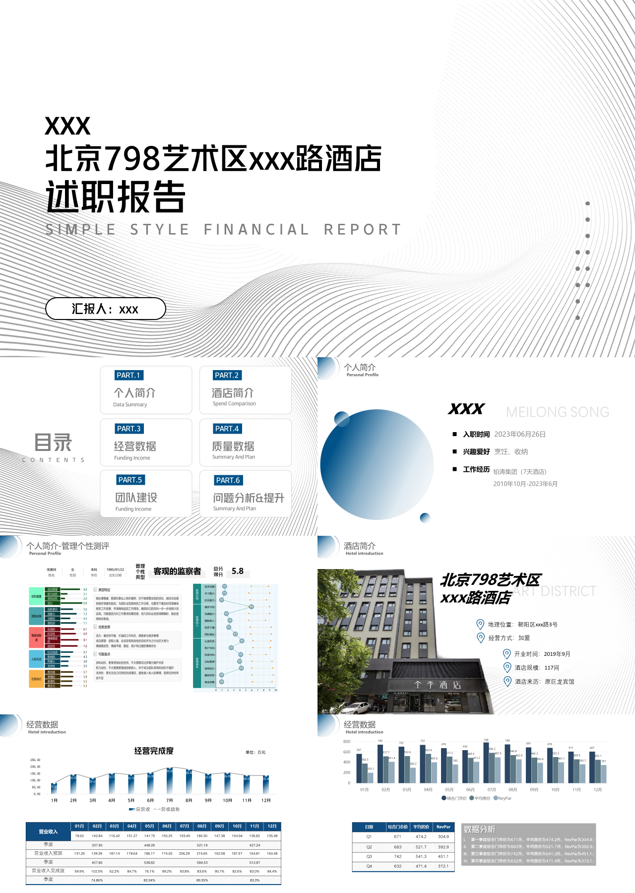 标准静态简约酒店述职报告