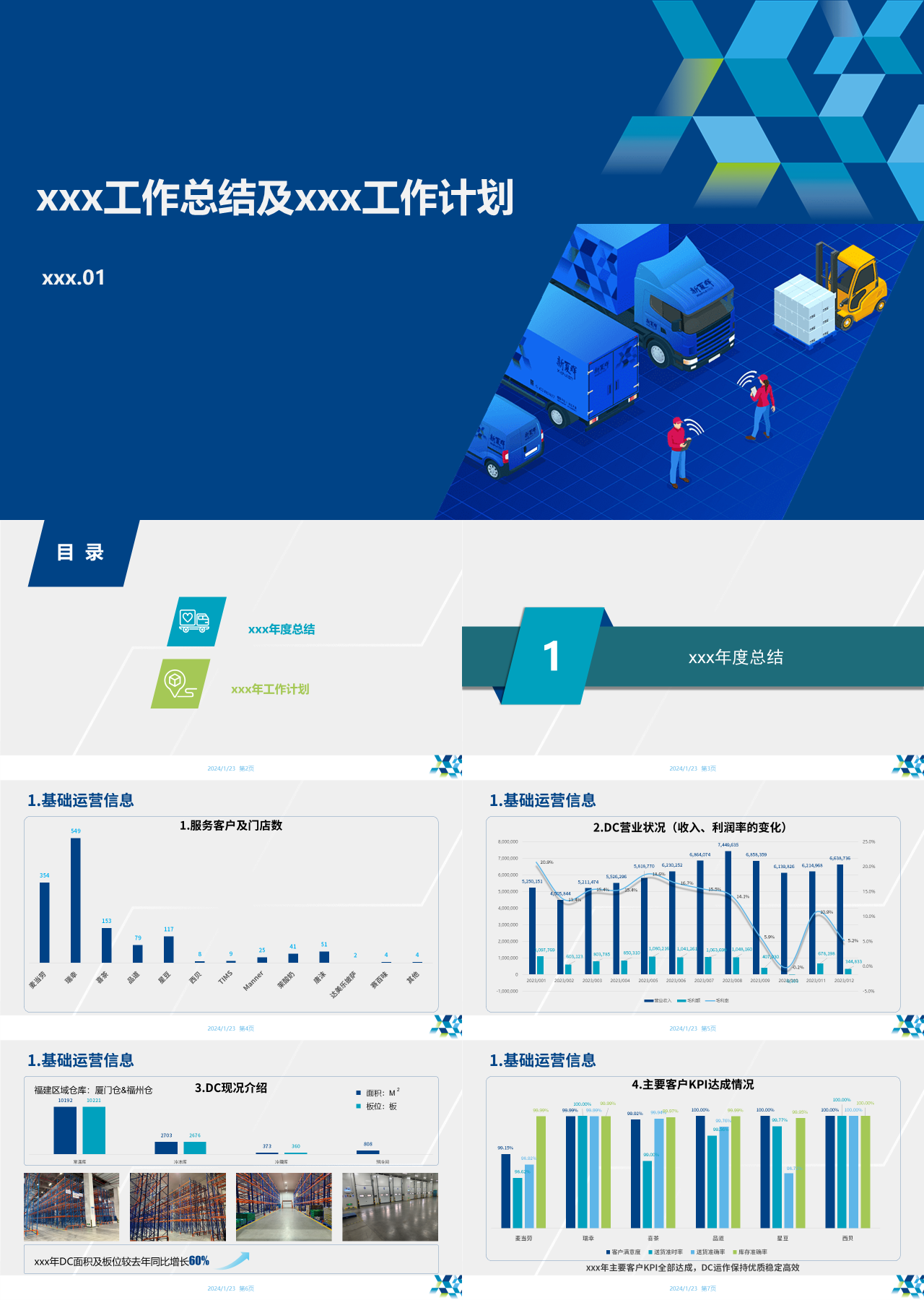 标准静态蓝色工作总结及工作计划