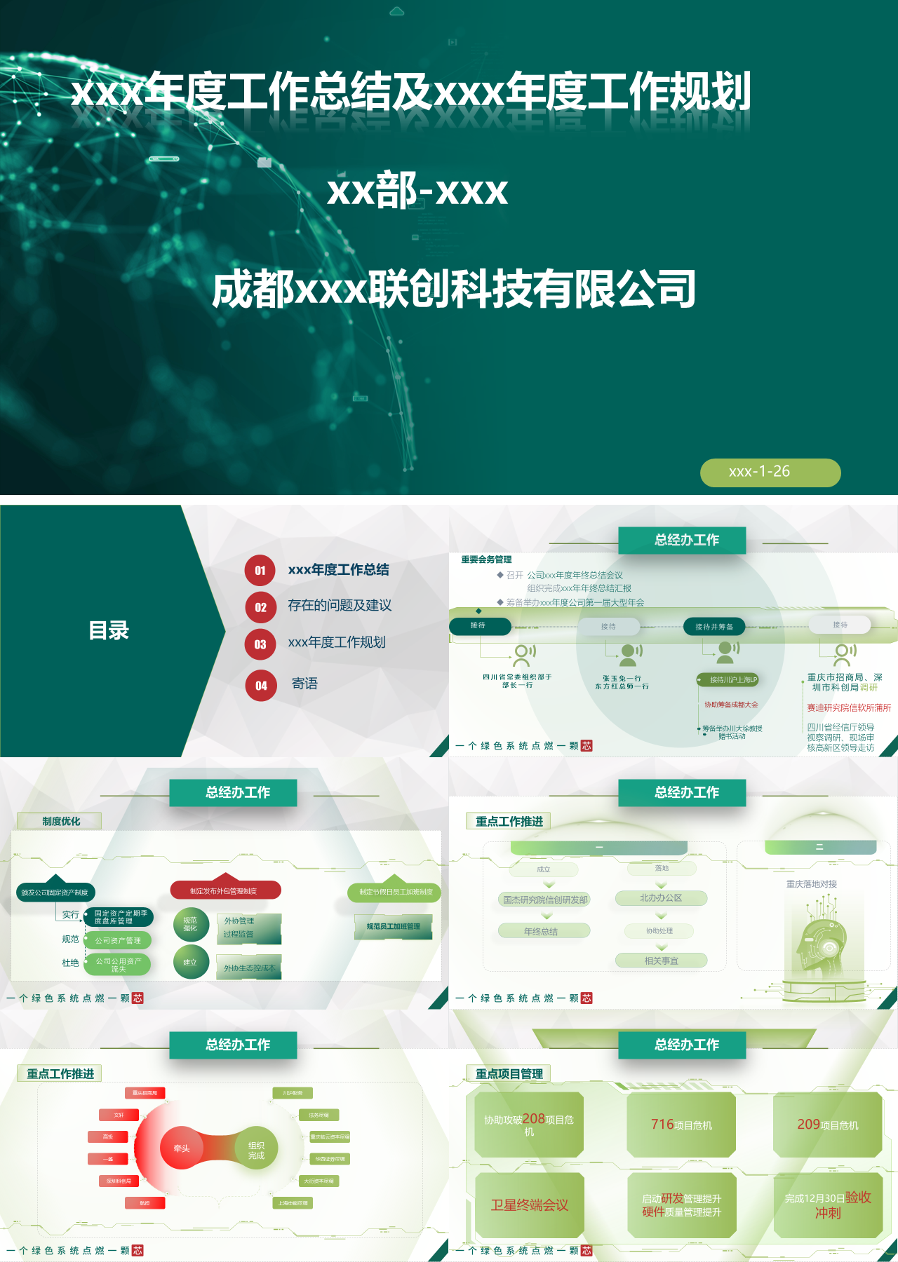 精美动态绿色年度工作总结及年度工作规划