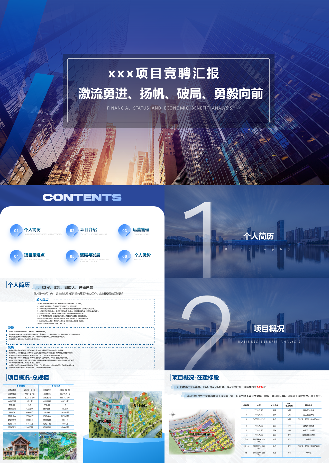 精美静态蓝色项目竞聘汇报