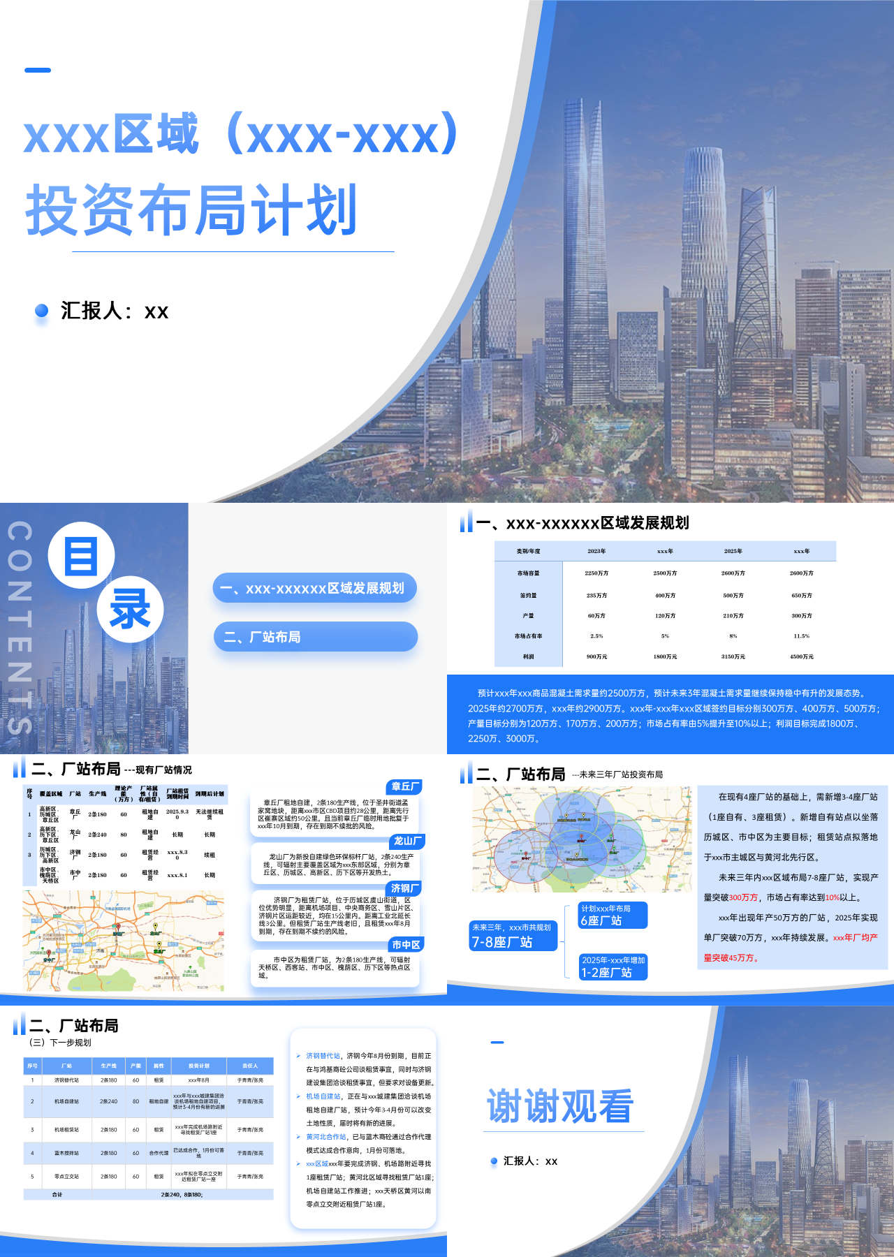 标准静态蓝色工作汇报投资布局计划