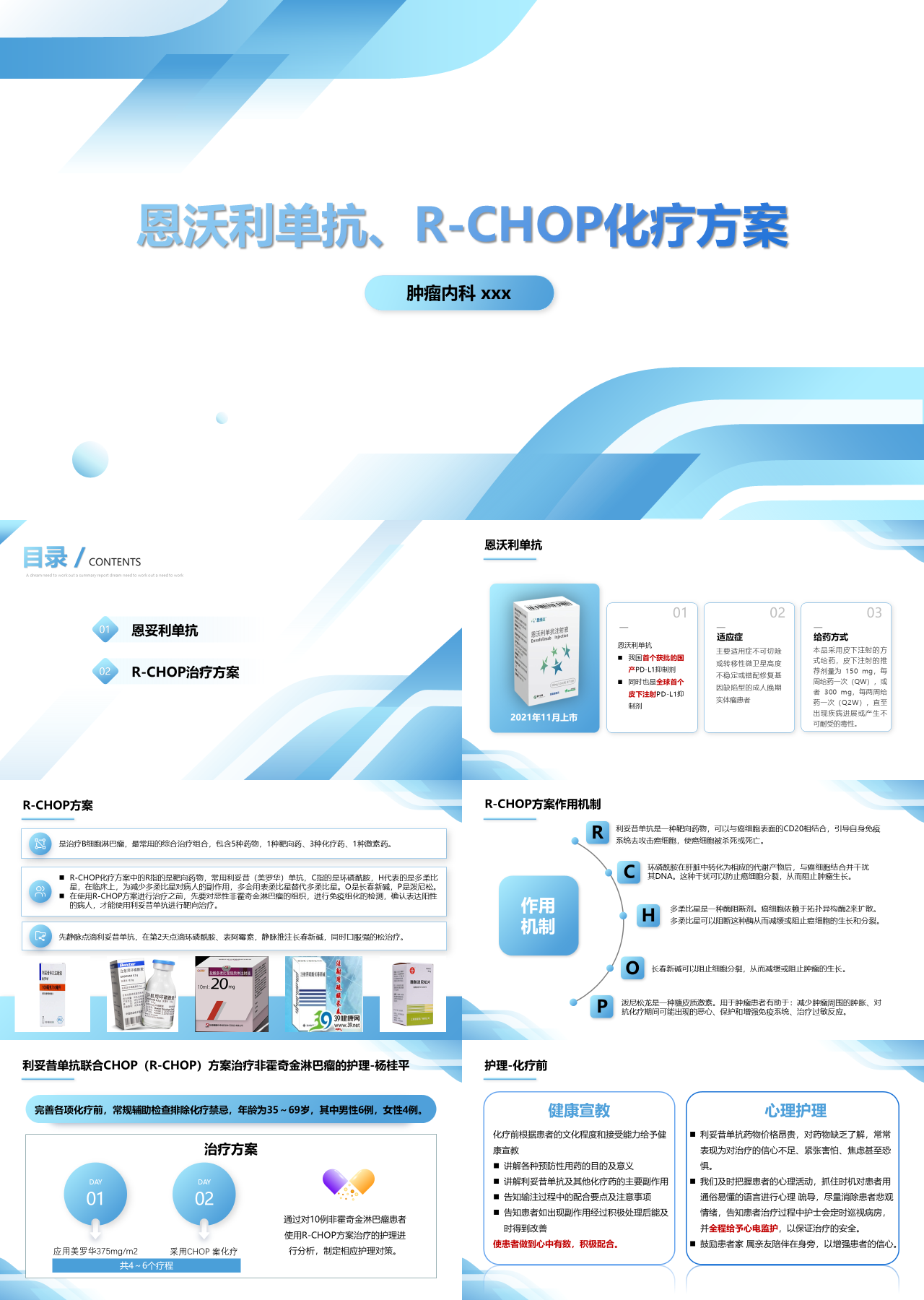 标准静态蓝色主题教育化疗方案