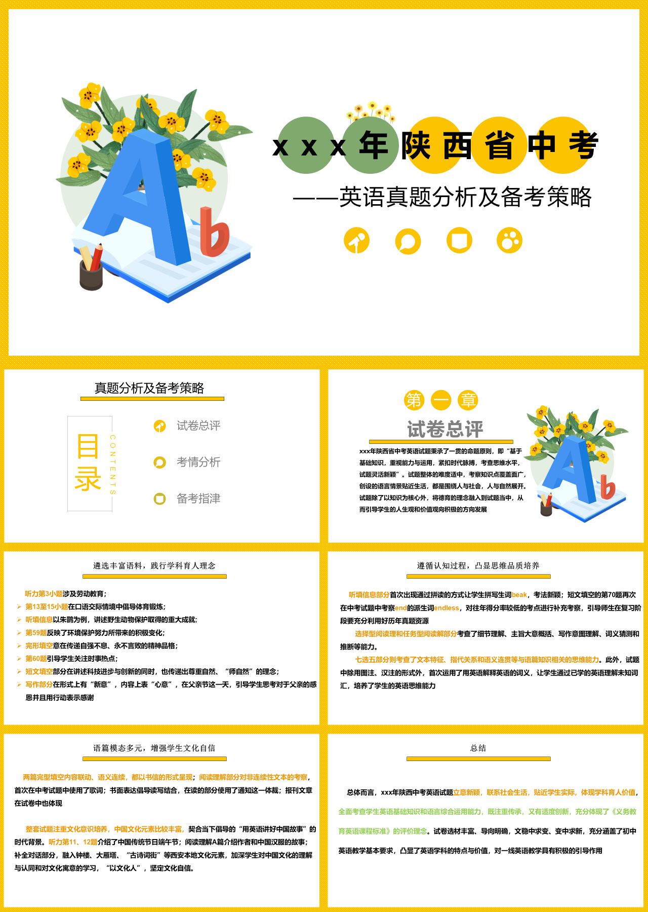 标准静态黄色工作汇报英语真题分析及备考策略