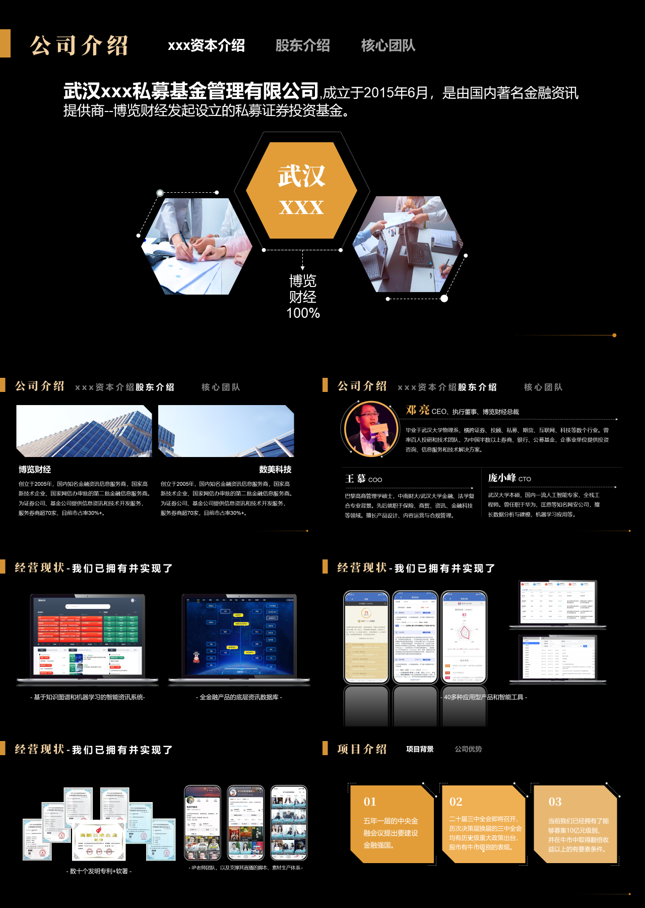 精美动态黑色企业宣传私募基金管理类公司