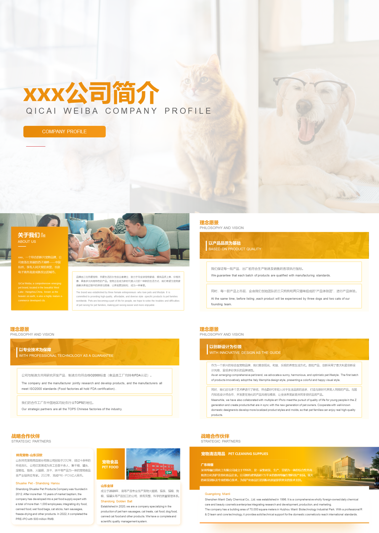 标准静态橙色企业宣传宠物公司