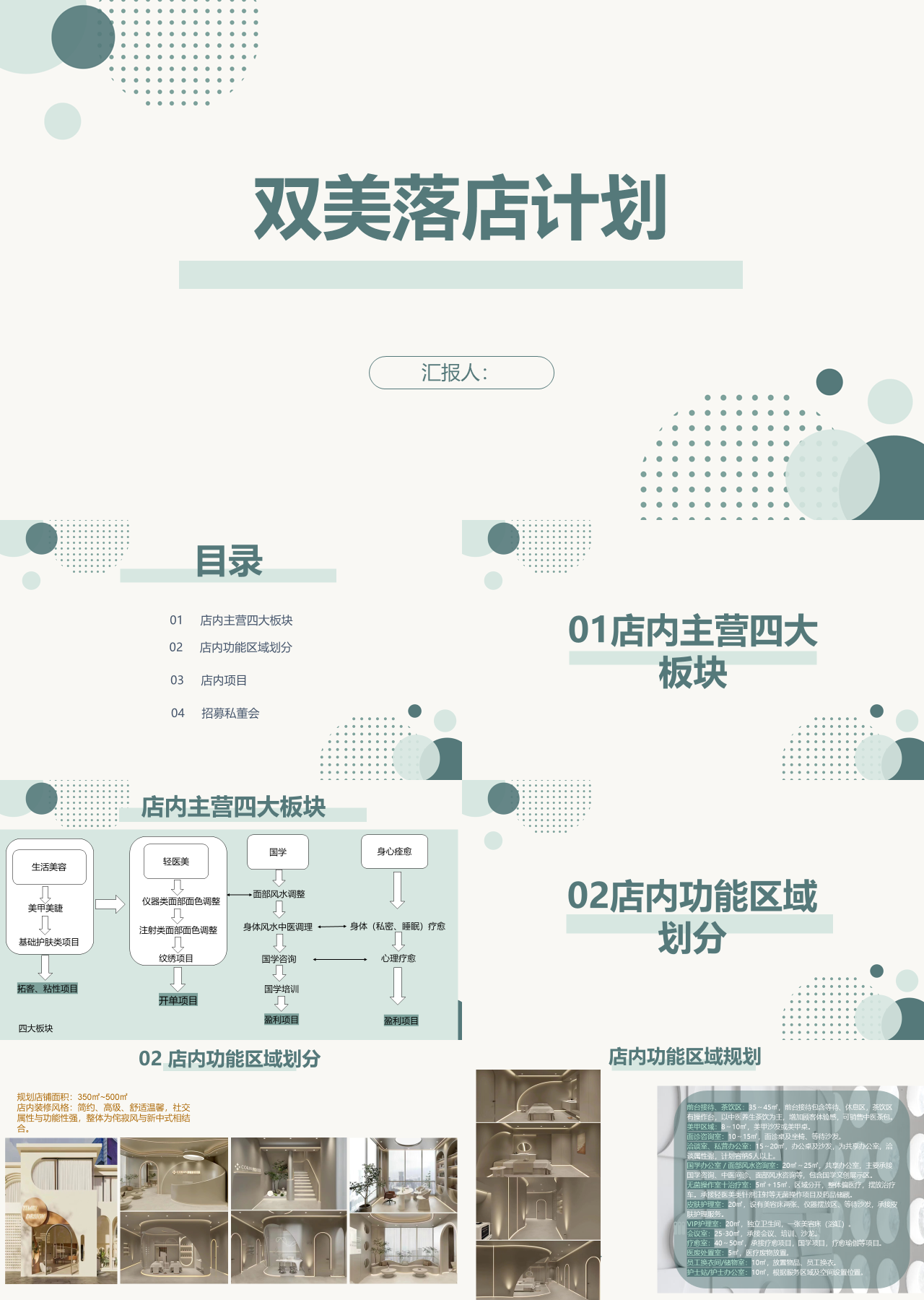 标准静态简约工作汇报双美落店计划