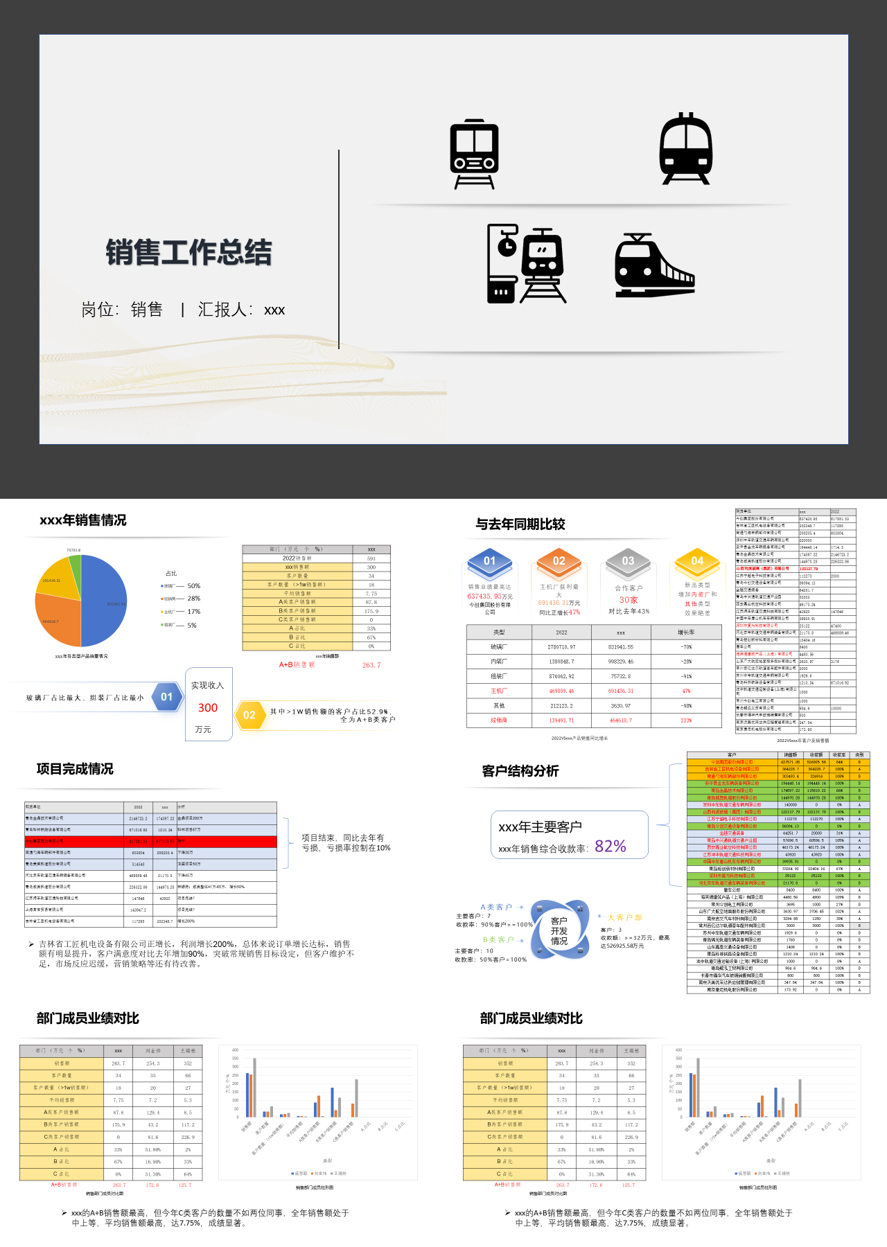 标准静态简约工作总结数据图