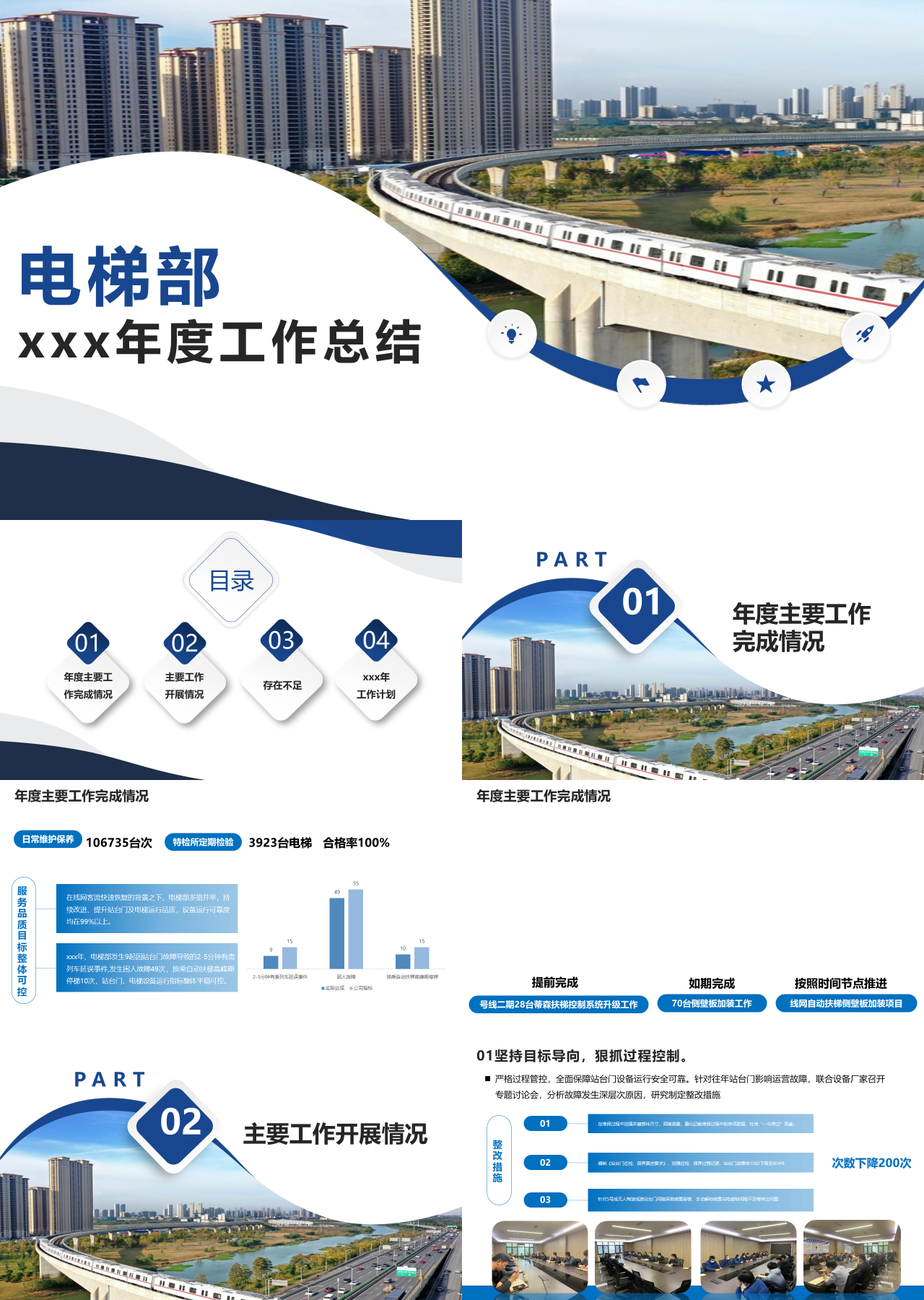 标准静态蓝色年度工作总结