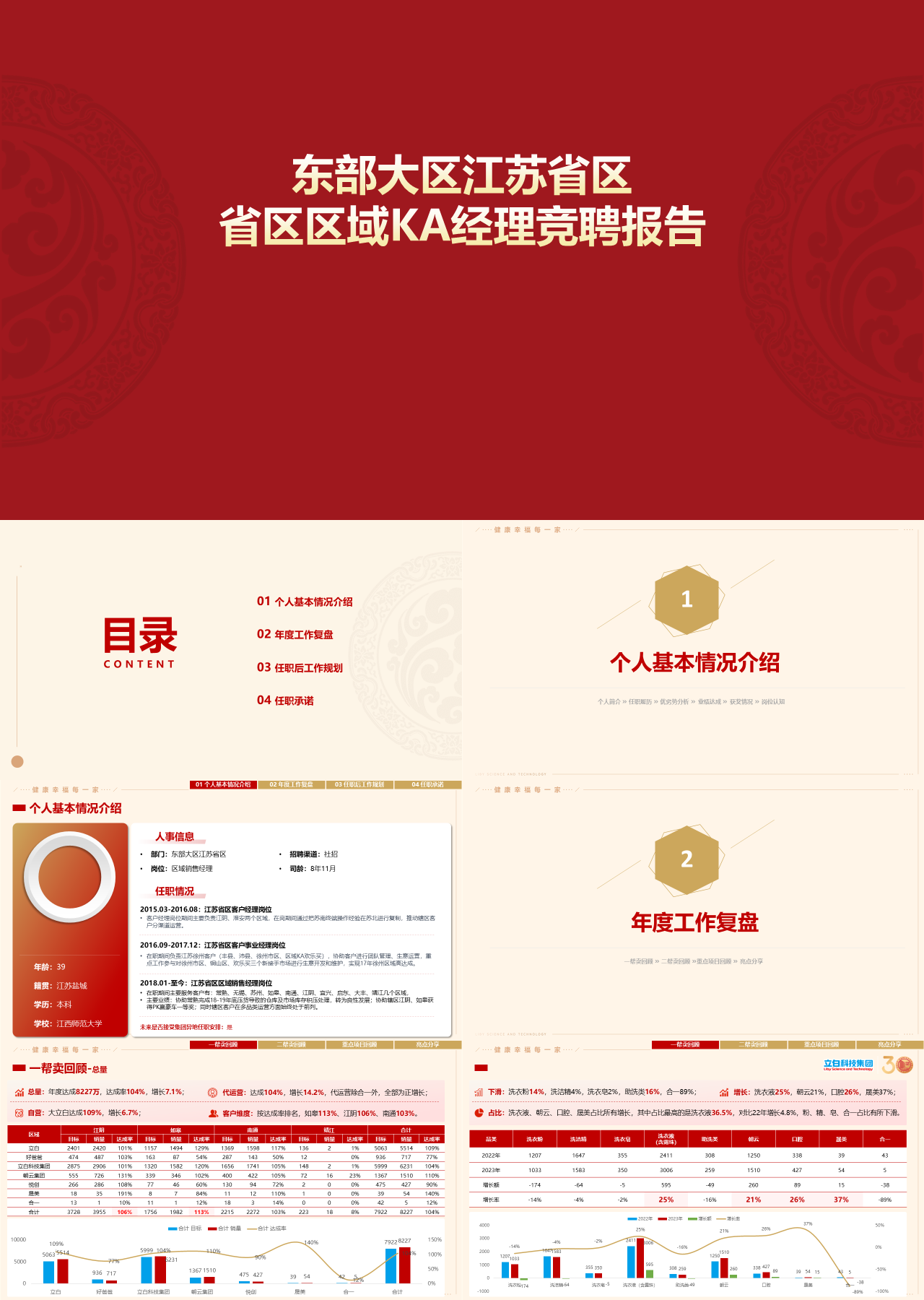 标准静态红色省区区域KA经理竞聘报告