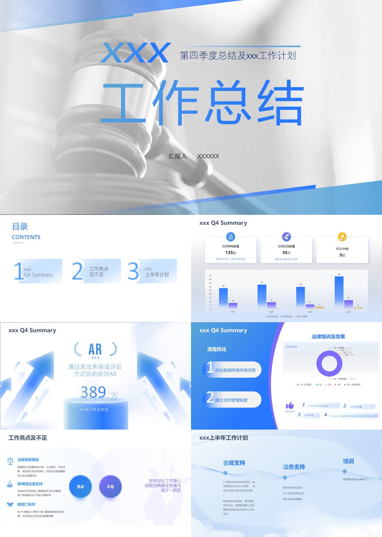 精美静态蓝色工作总结