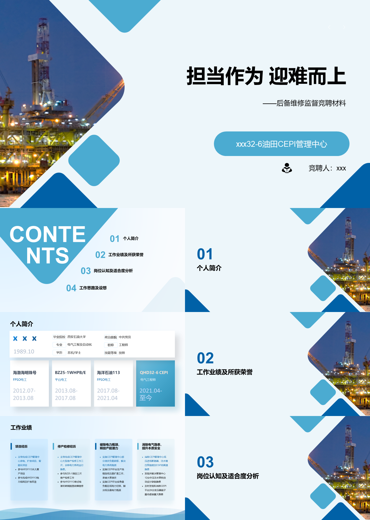 标准静态蓝色岗位竞聘后备维修监督