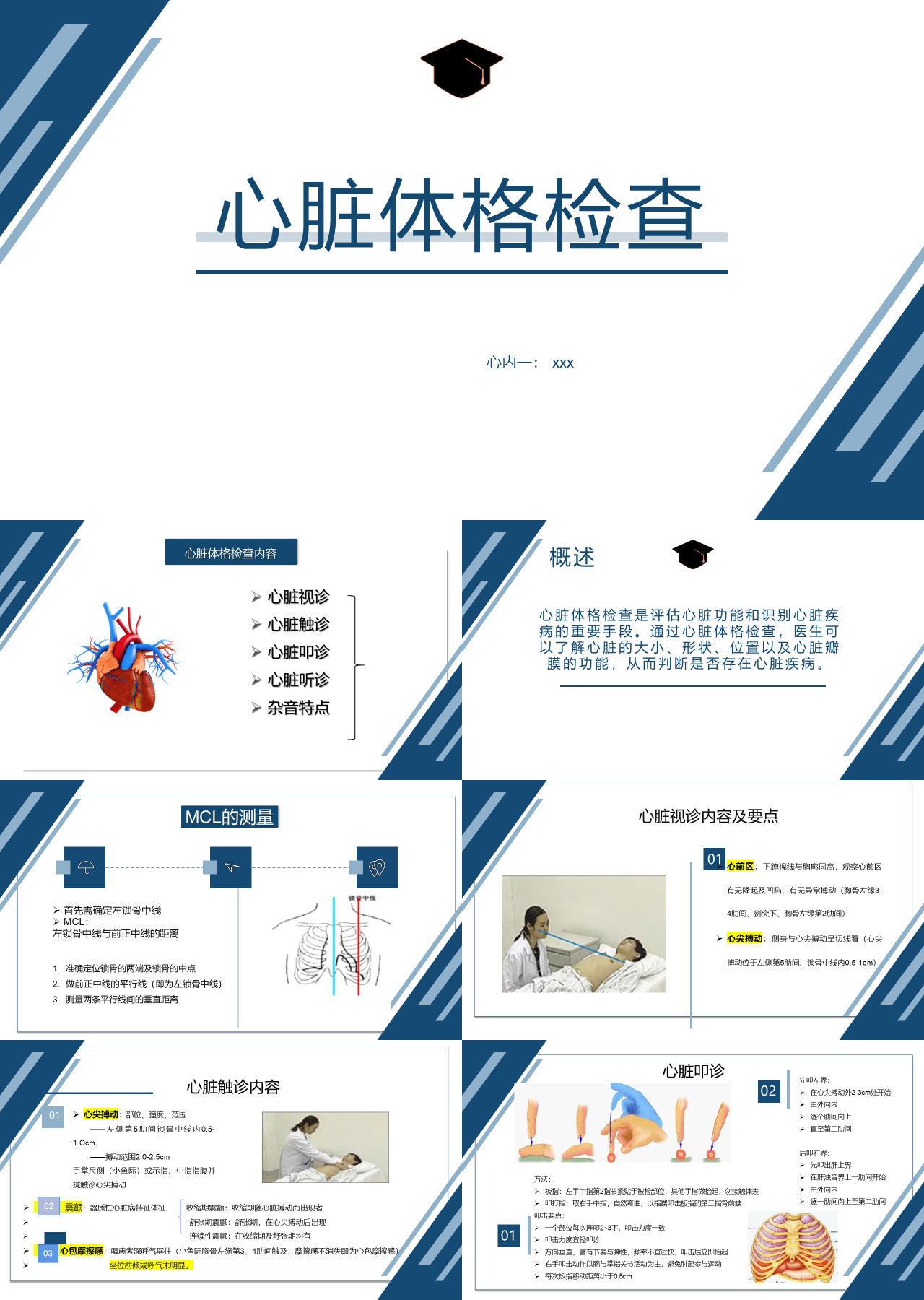 标准静态蓝色主题教育心脏体格检查