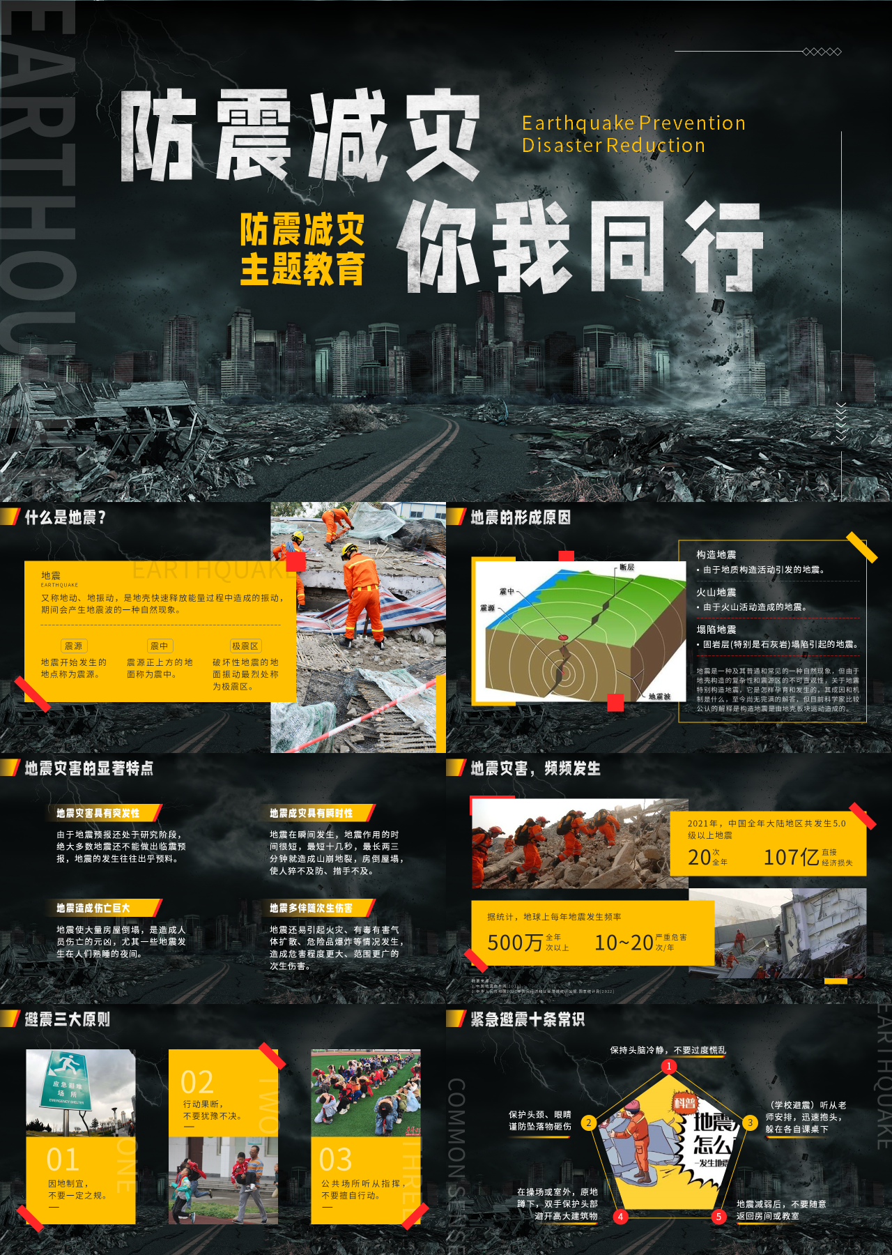 高端动态主题教育防震减灾