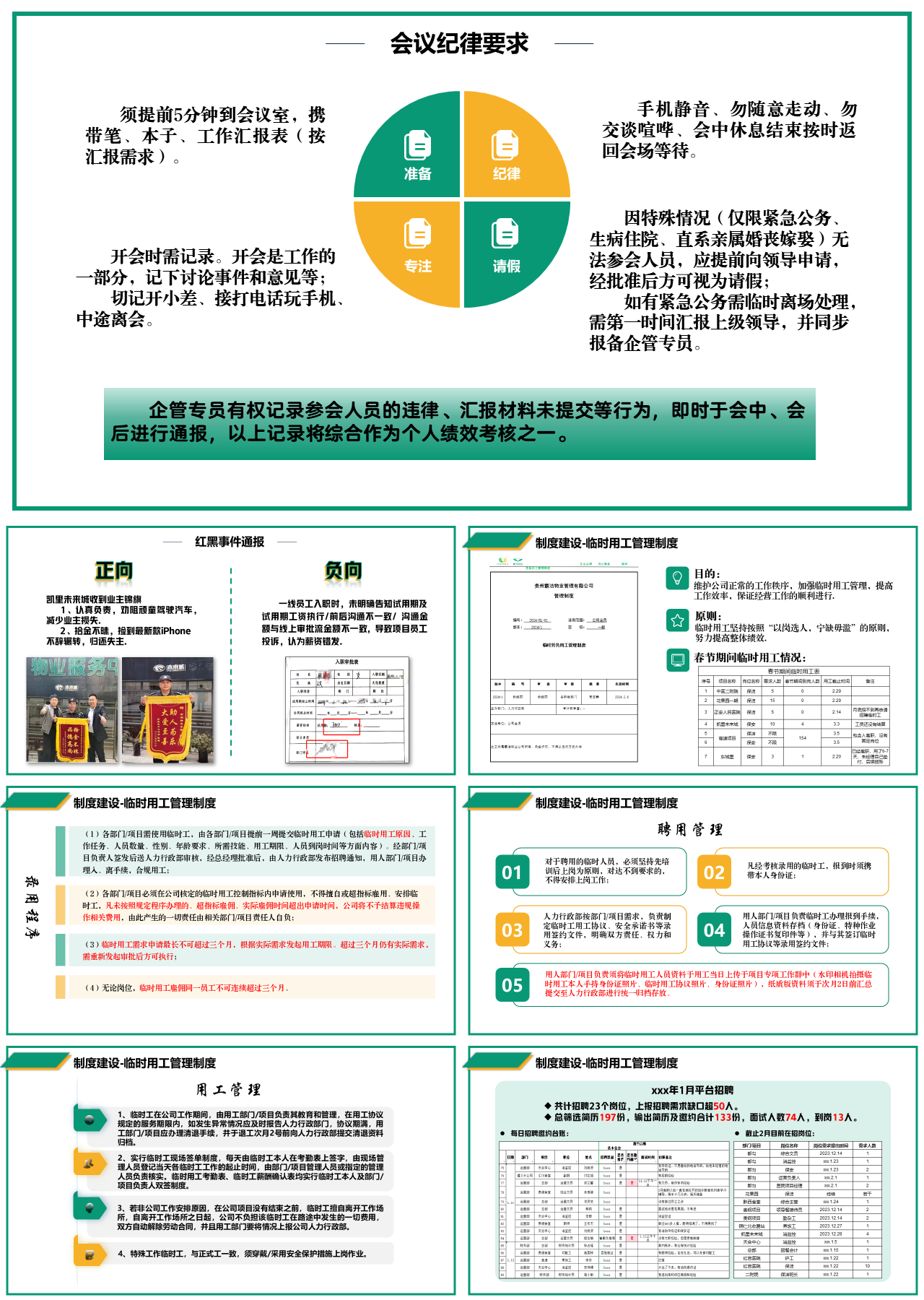 标准静态绿色人力行政工作汇报