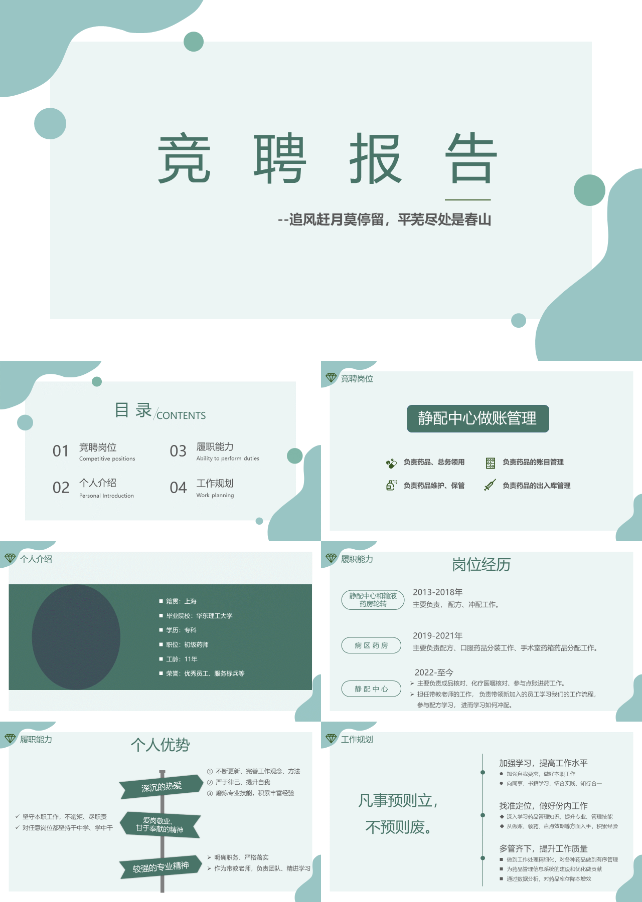 标准静态小清新竞聘报告