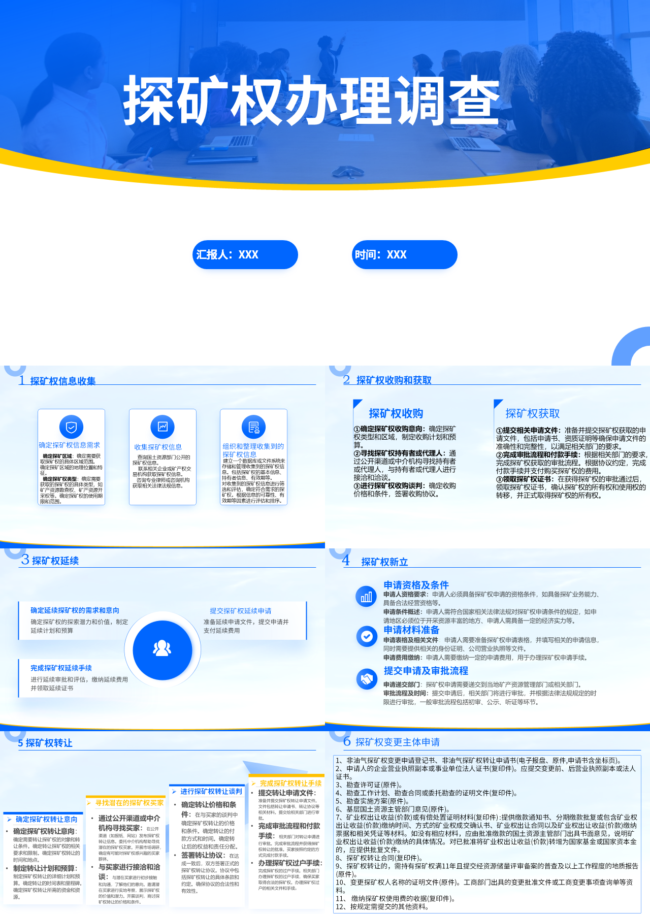 标准静态蓝色企业培训探矿权办理调查