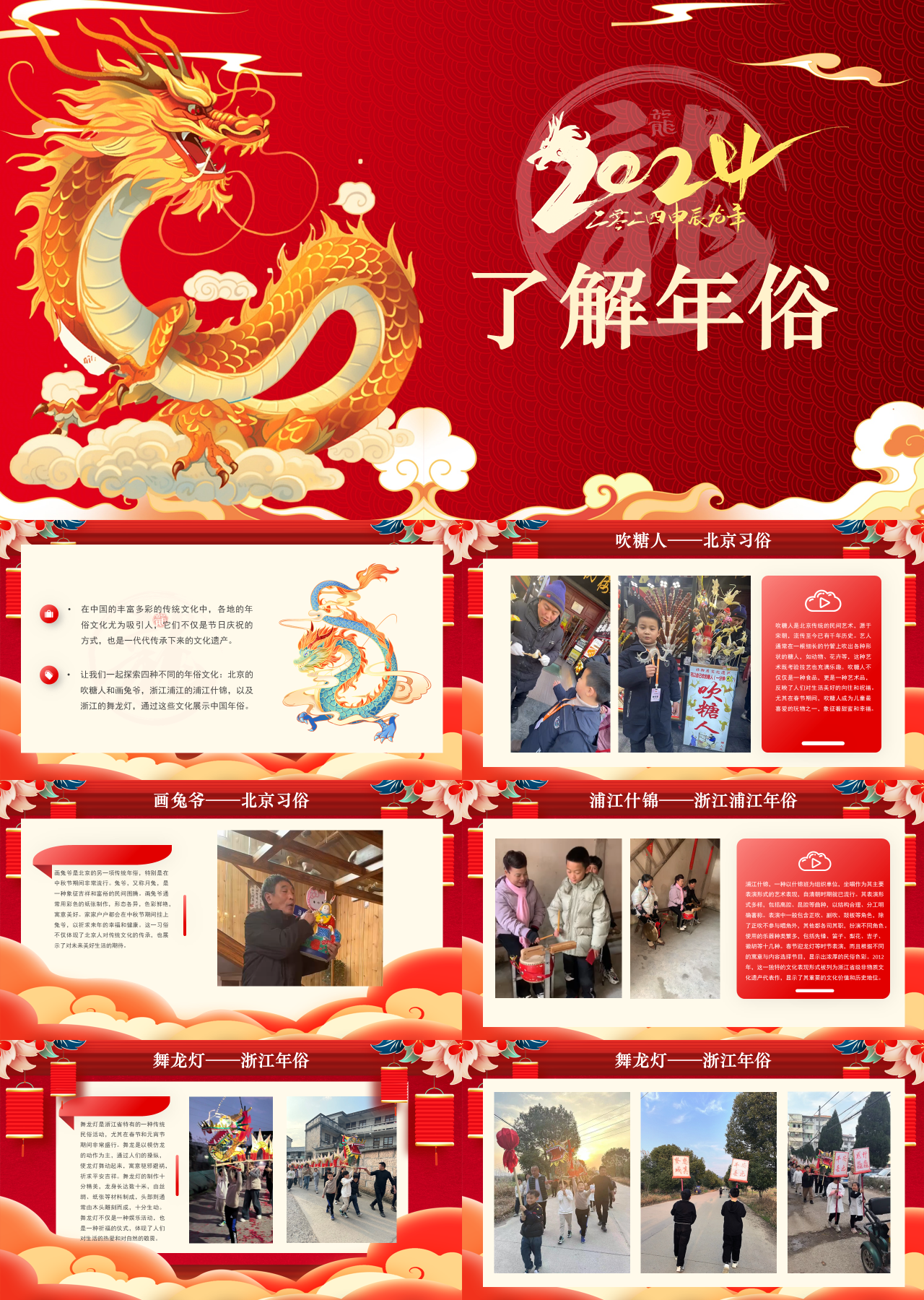 标准动态红色喜庆主题教育了解年俗