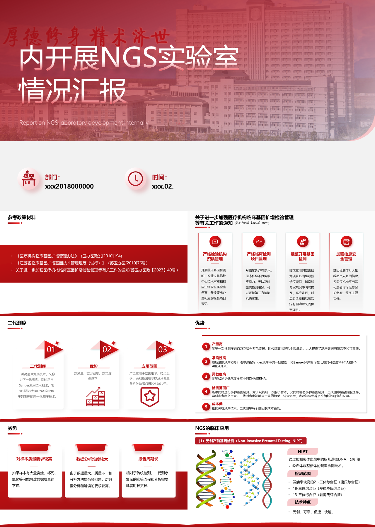 标准动态红色工作汇报内开展NGS实验室