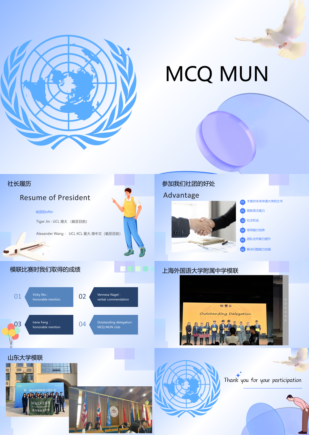 标准动态蓝色个人简历MCQMUN