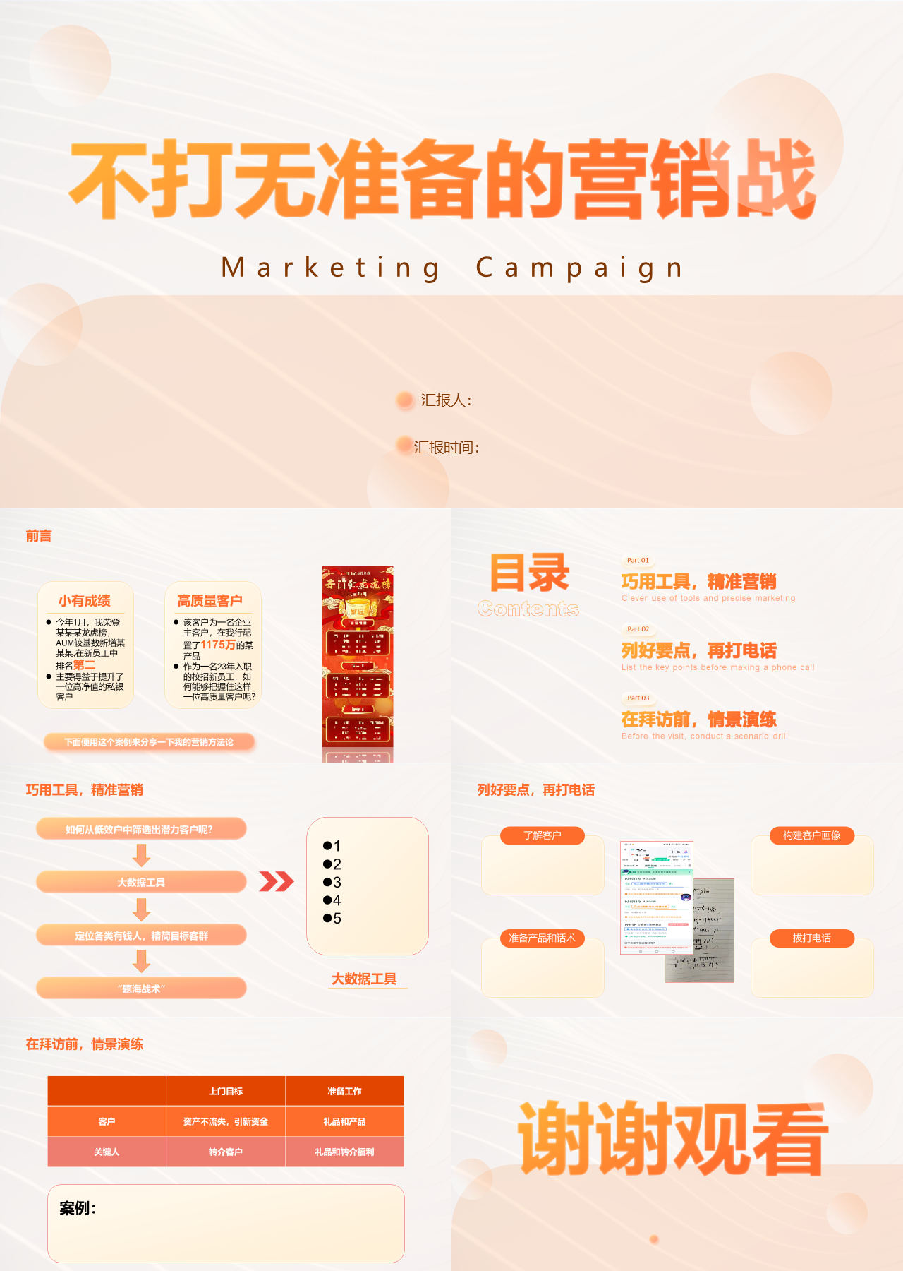 标准静态橙色企业培训不打无准备的营销战