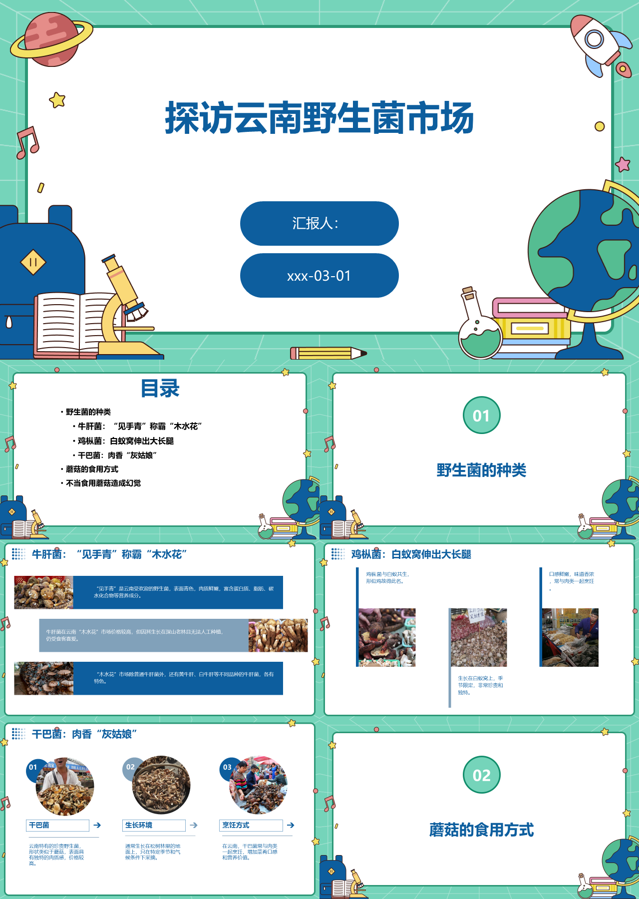 标准静态简约工作汇报探访云南野生菌市场