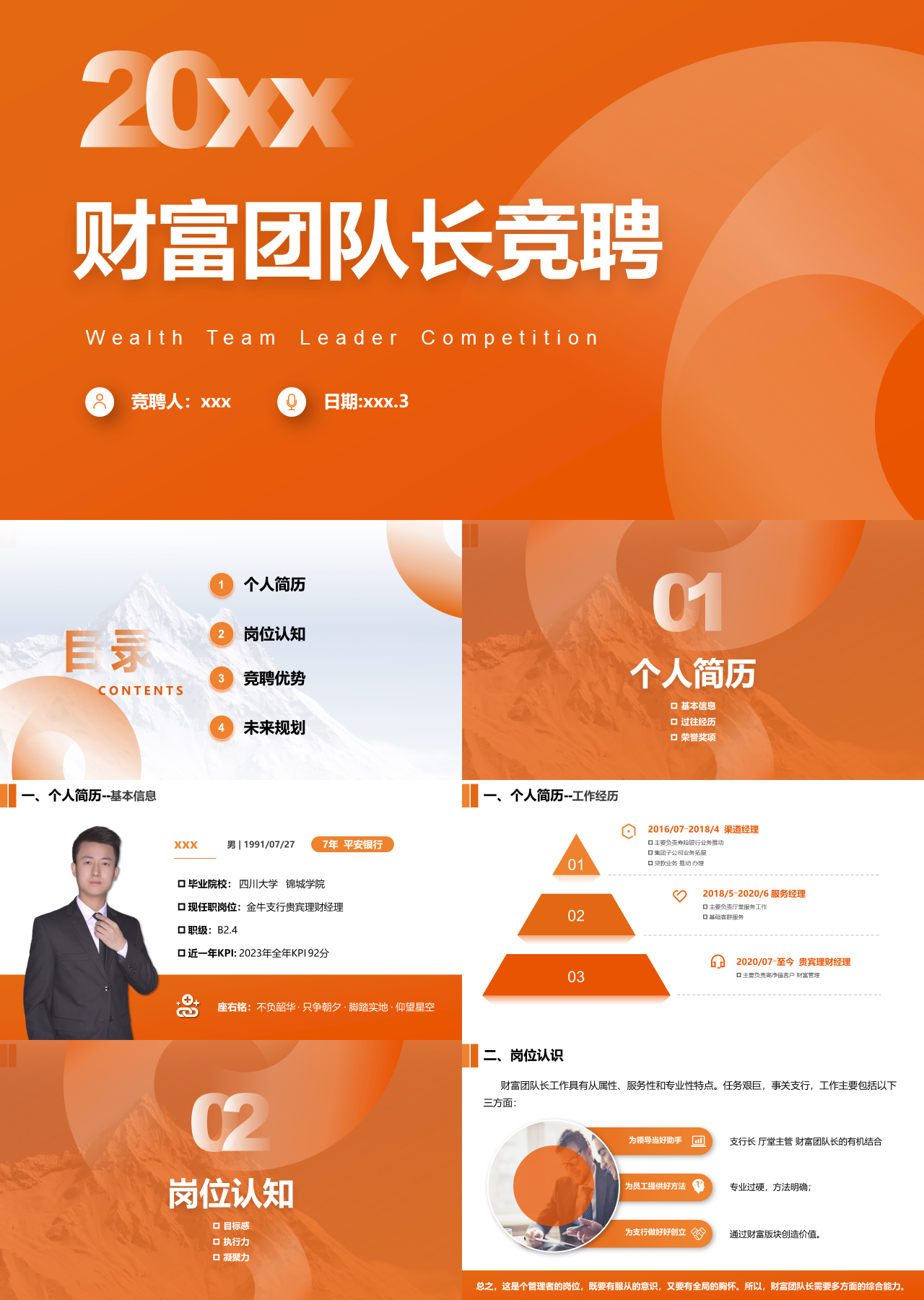 标准动态橙色岗位竞聘财富团队长竞聘