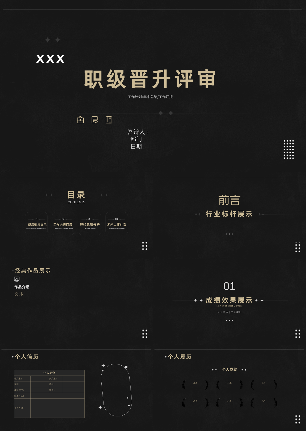 标准静态黑色岗位竞聘职级晋升评审