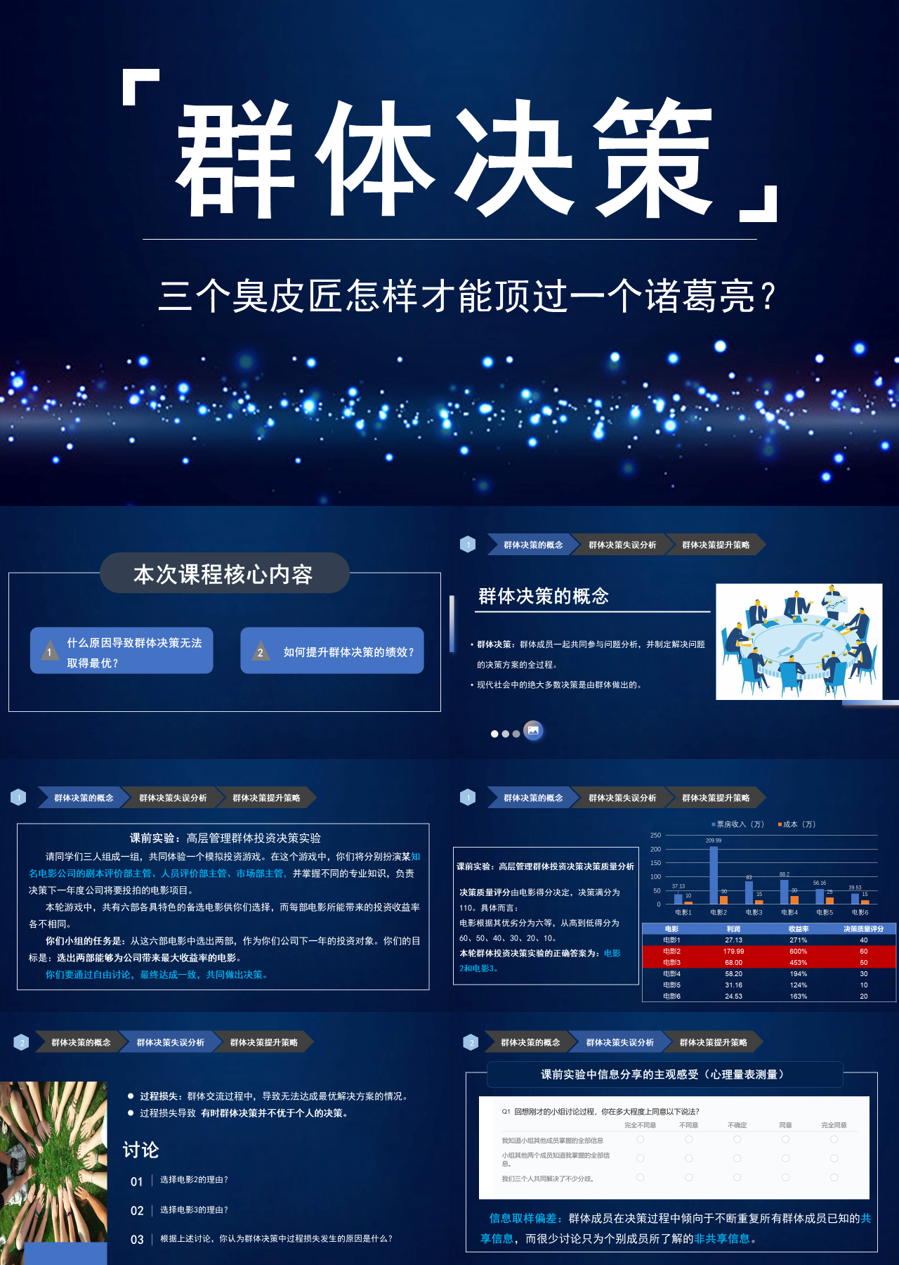 标准静态蓝色企业培训群体决策