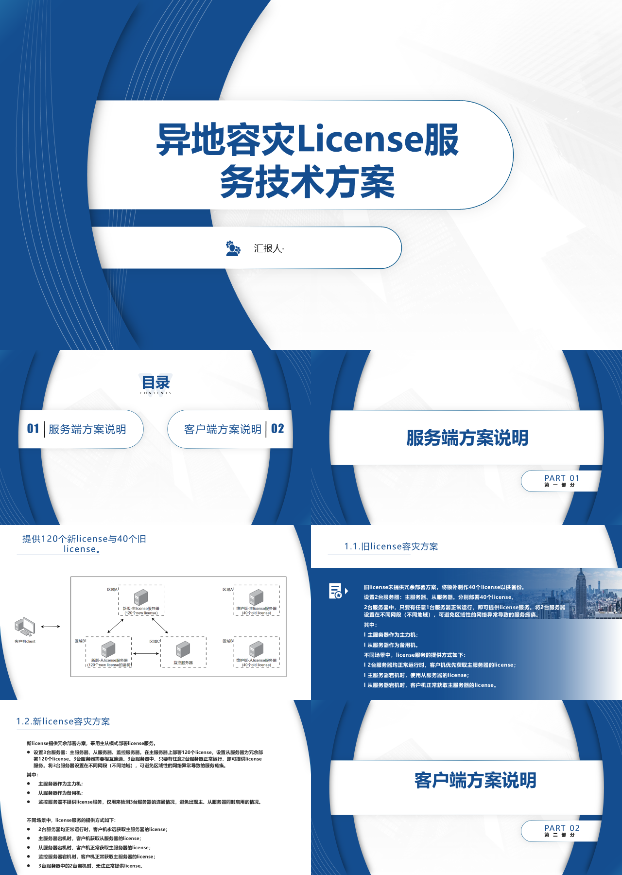 标准静态蓝色企业培训异地容灾License服务技术方案