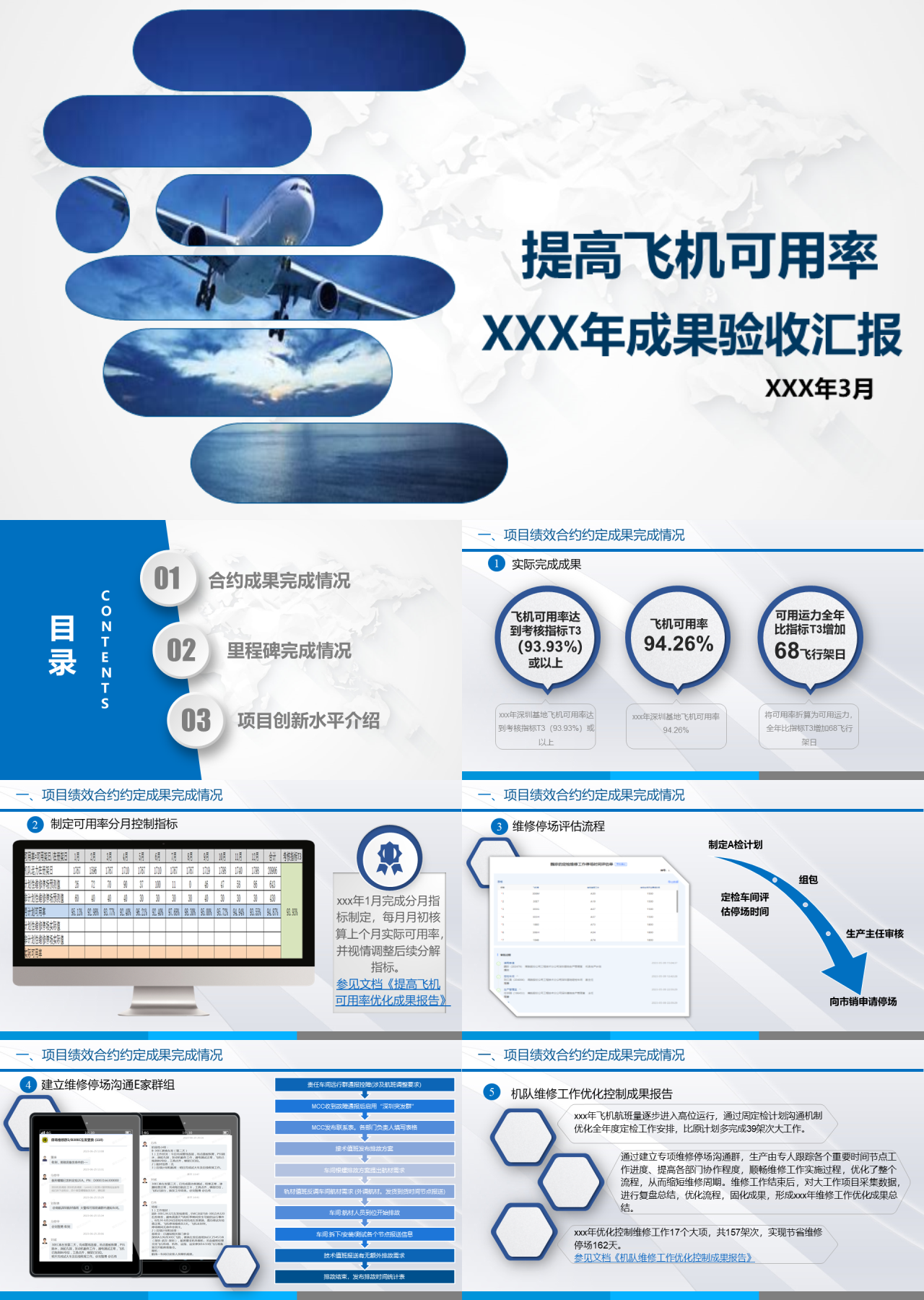 标准静态蓝色工作汇报提高飞机可用率