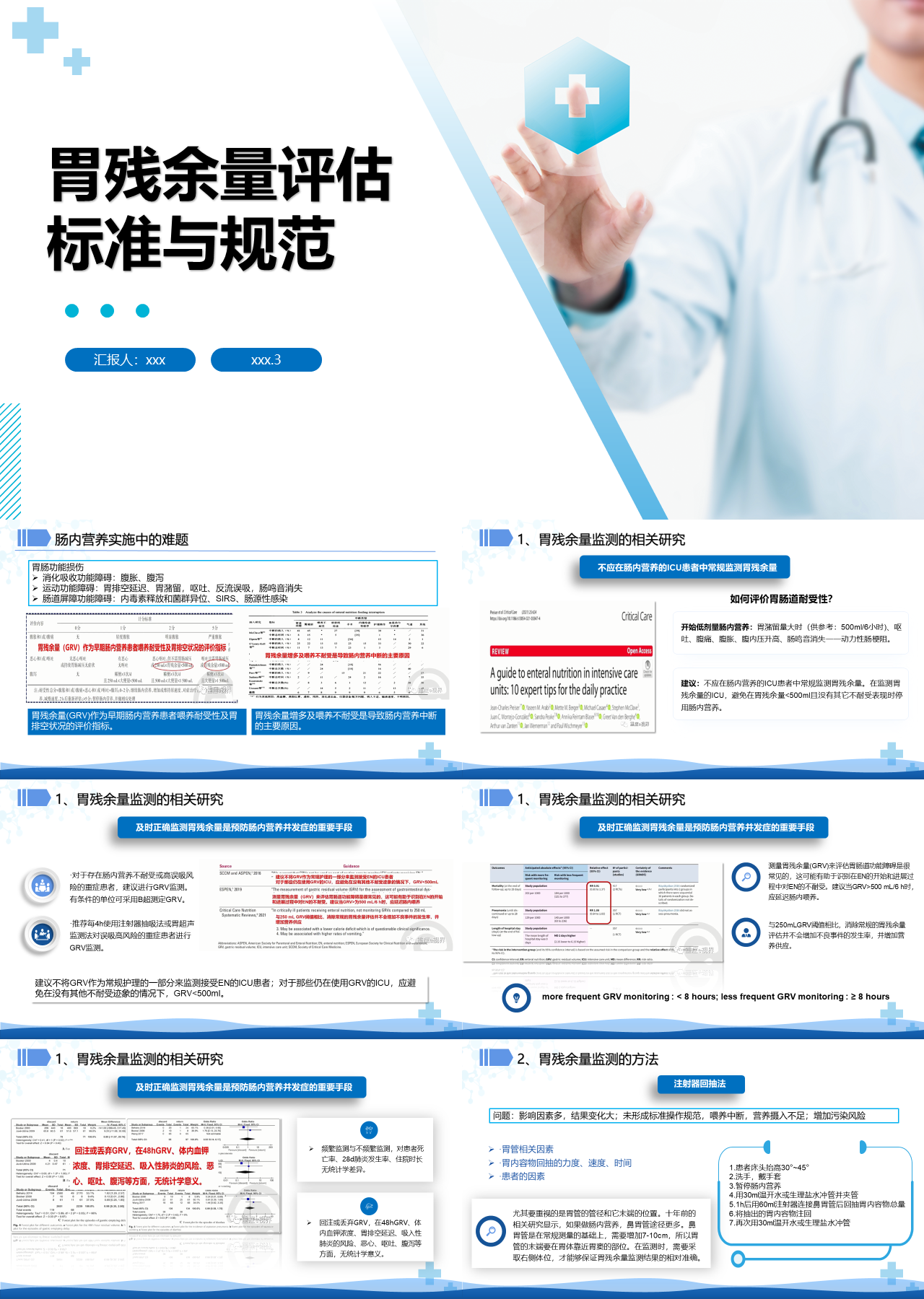 标准动态蓝色企业培训胃残余量评估标准与规范