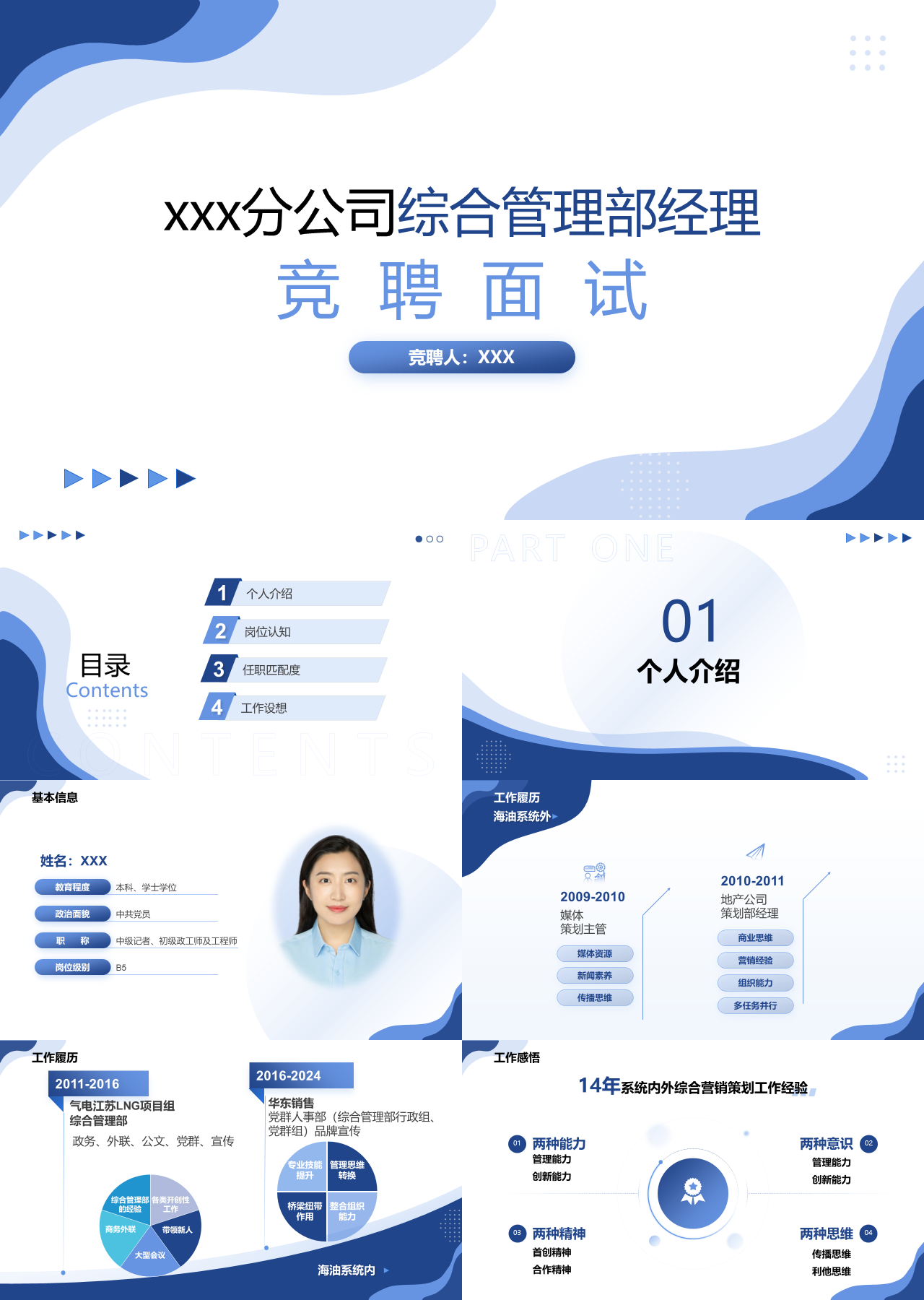 标准静态蓝色岗位竞聘分公司综合管理部经理