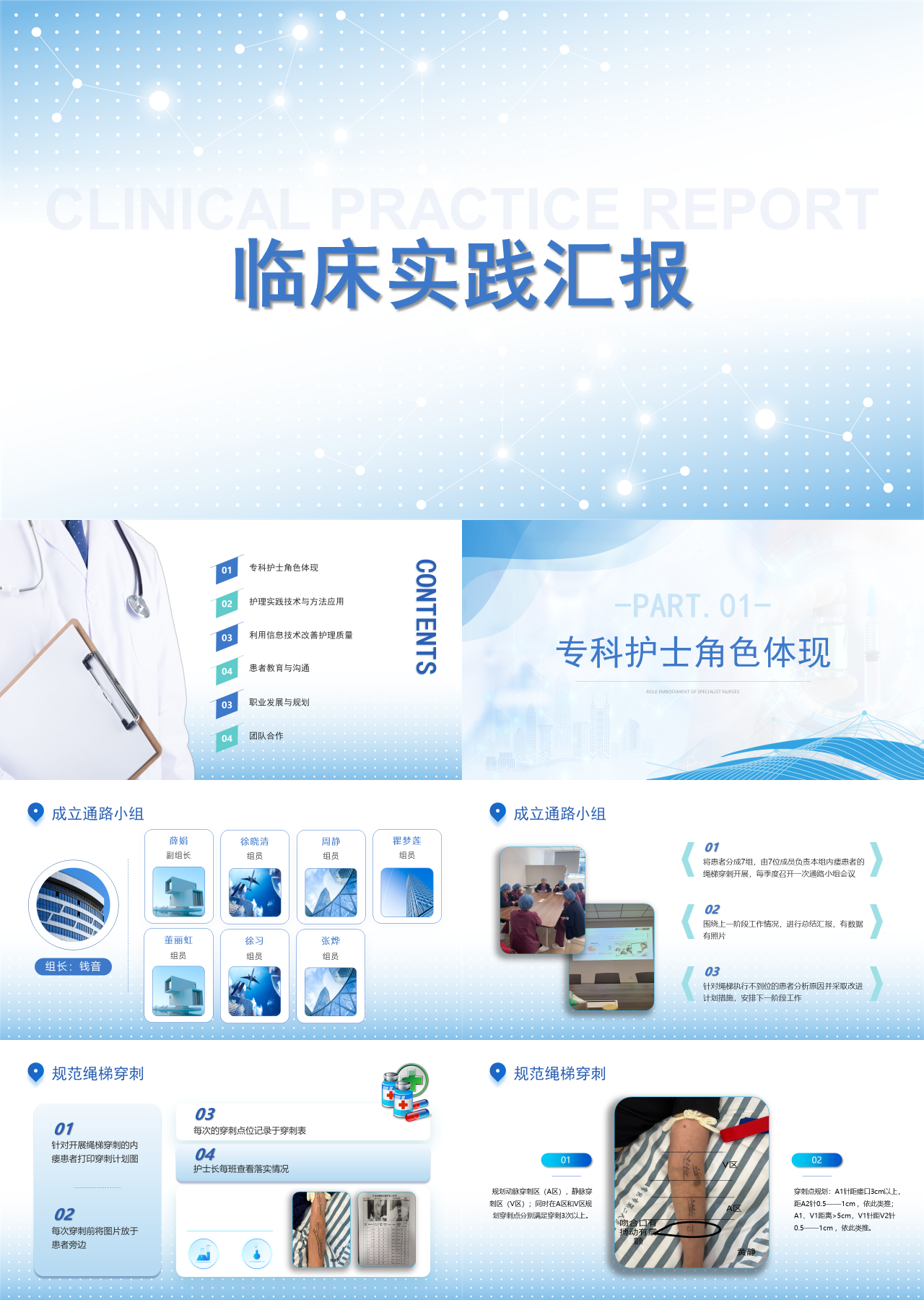 标准静态蓝色工作汇报血液净化临床护理实践汇报